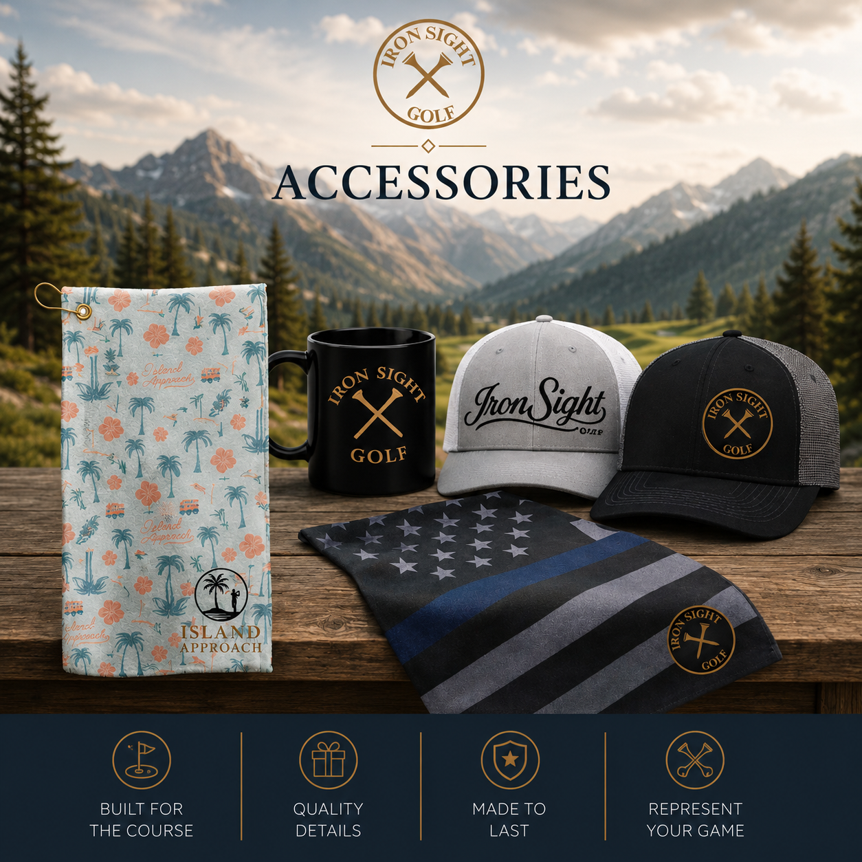 Hats Towels Accessories Collection for Style and Comfort - Iron Sight Golf