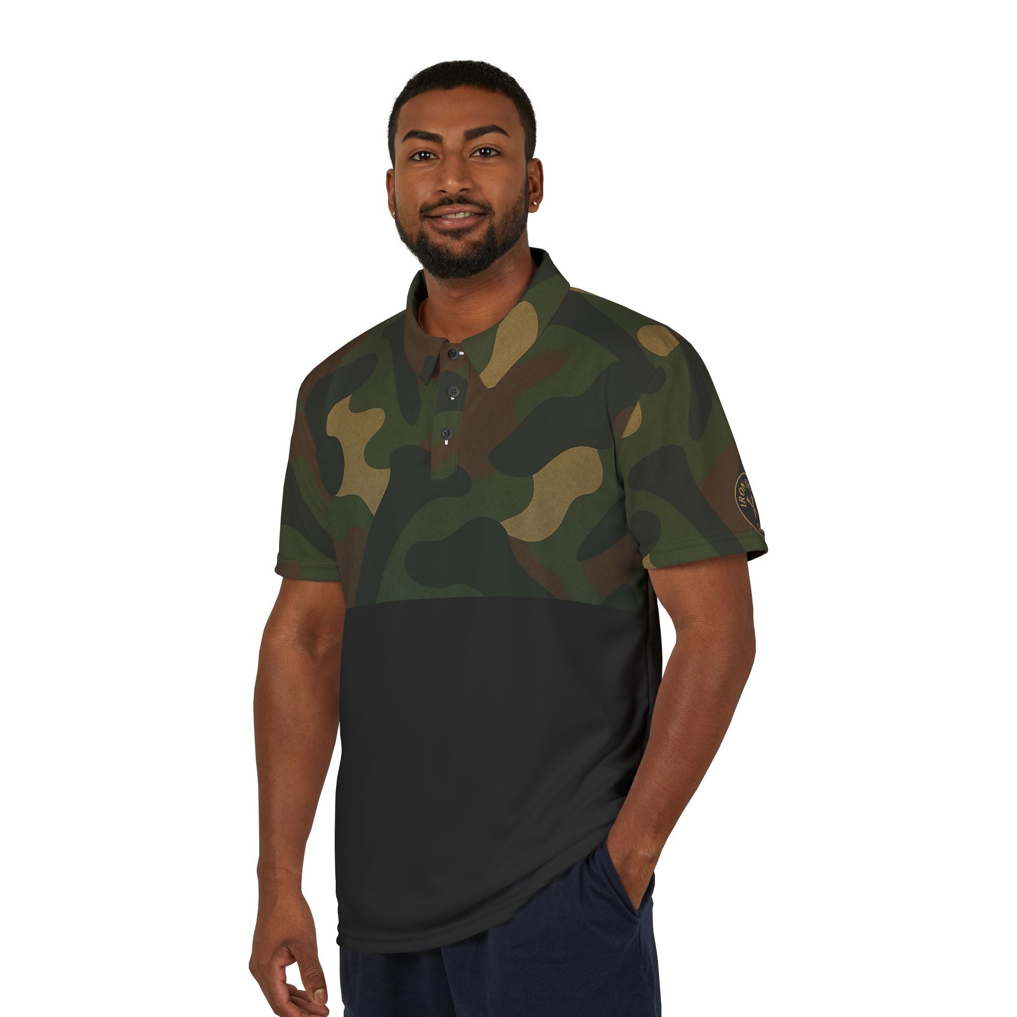 Black Golf Camo Polo - Iron Sight Golf