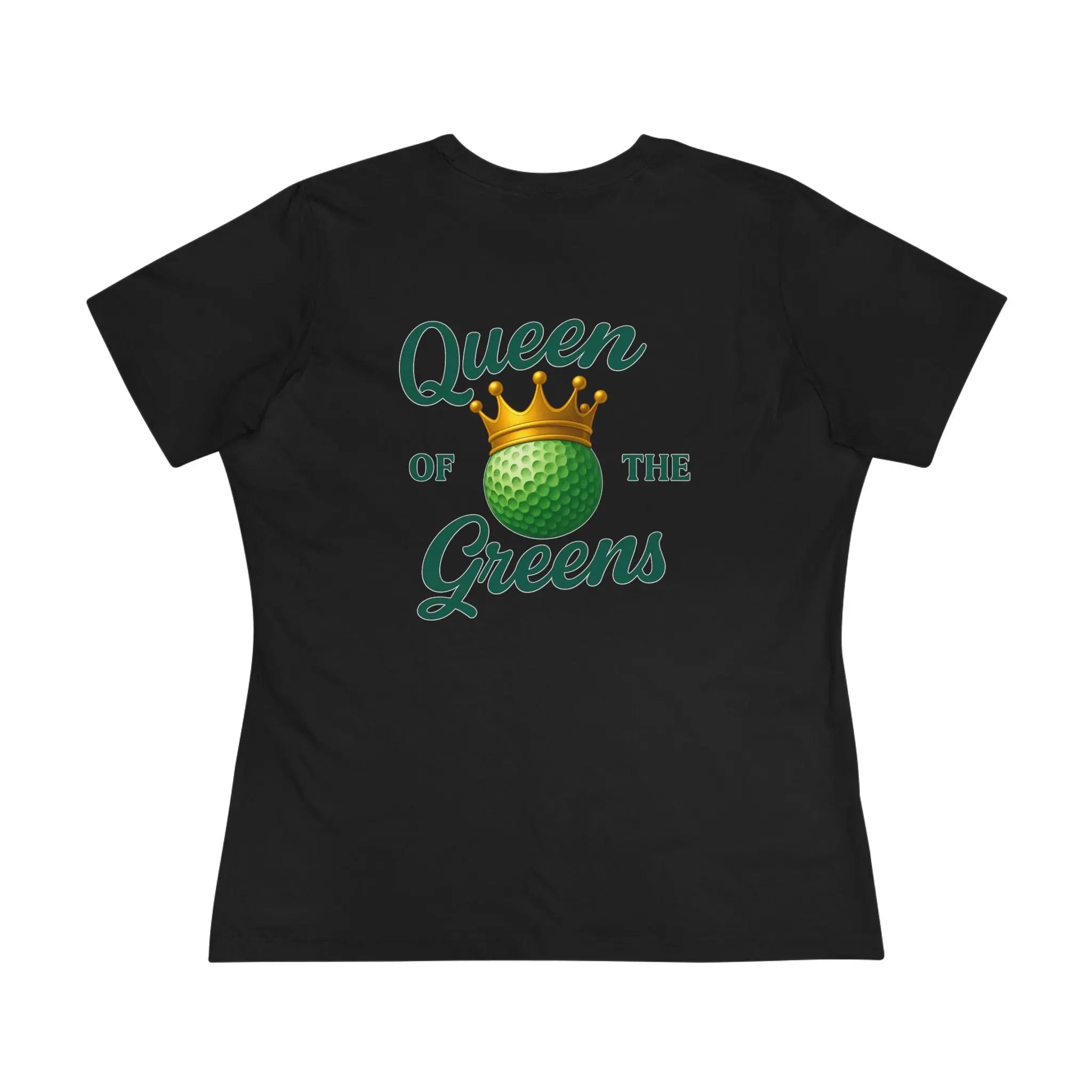 Queen of the Greens Golf Women's Tee — Crowned Golf Ball Design Printify