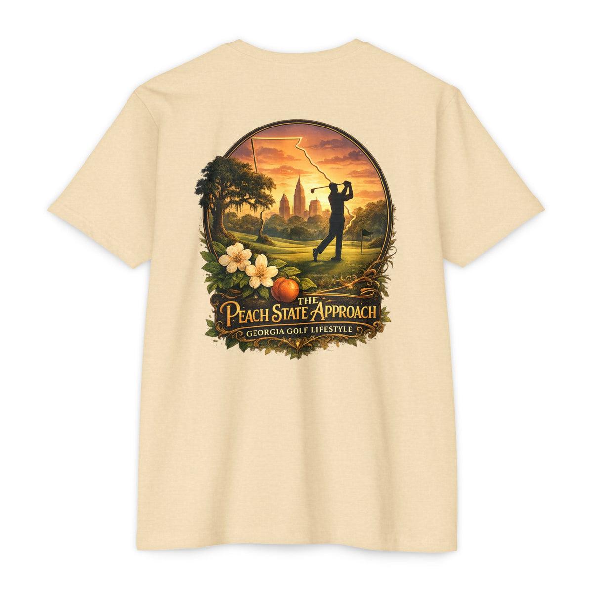 Peach State Approach Georgia golf T-shirt by Iron Sight Golf