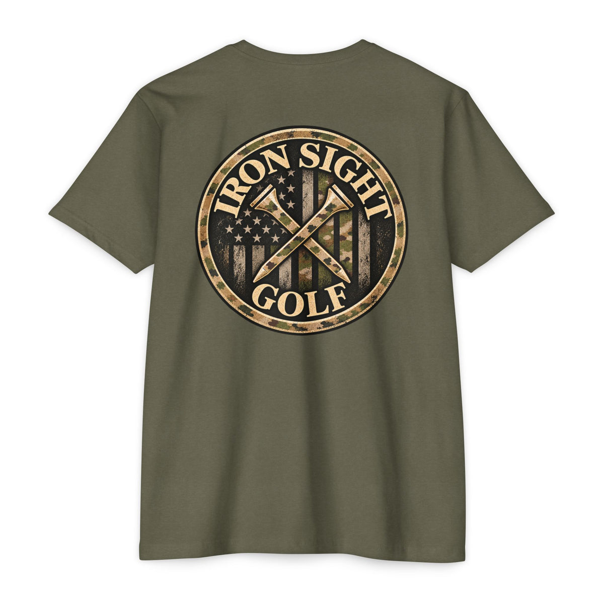 Iron Sight Golf Salute to Service Flag Graphic Golf T-Shirt