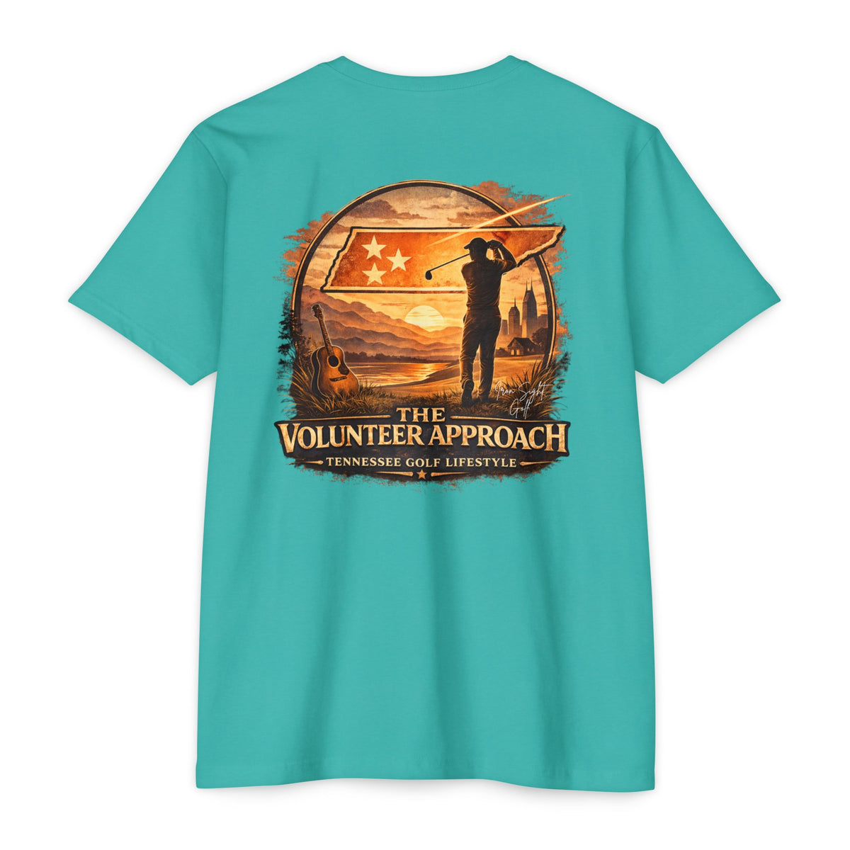 The Volunteer Approach Tennessee golf T-shirt by Iron Sight Golf