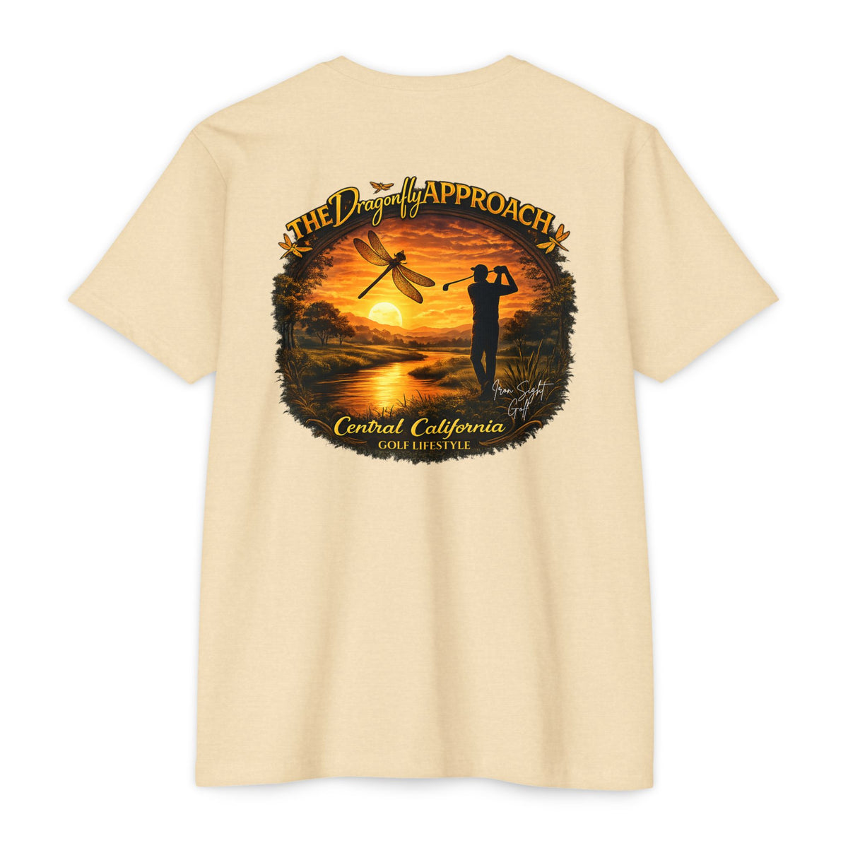 The Dragonfly Approach Central California golf lifestyle T-shirt by Iron Sight Golf