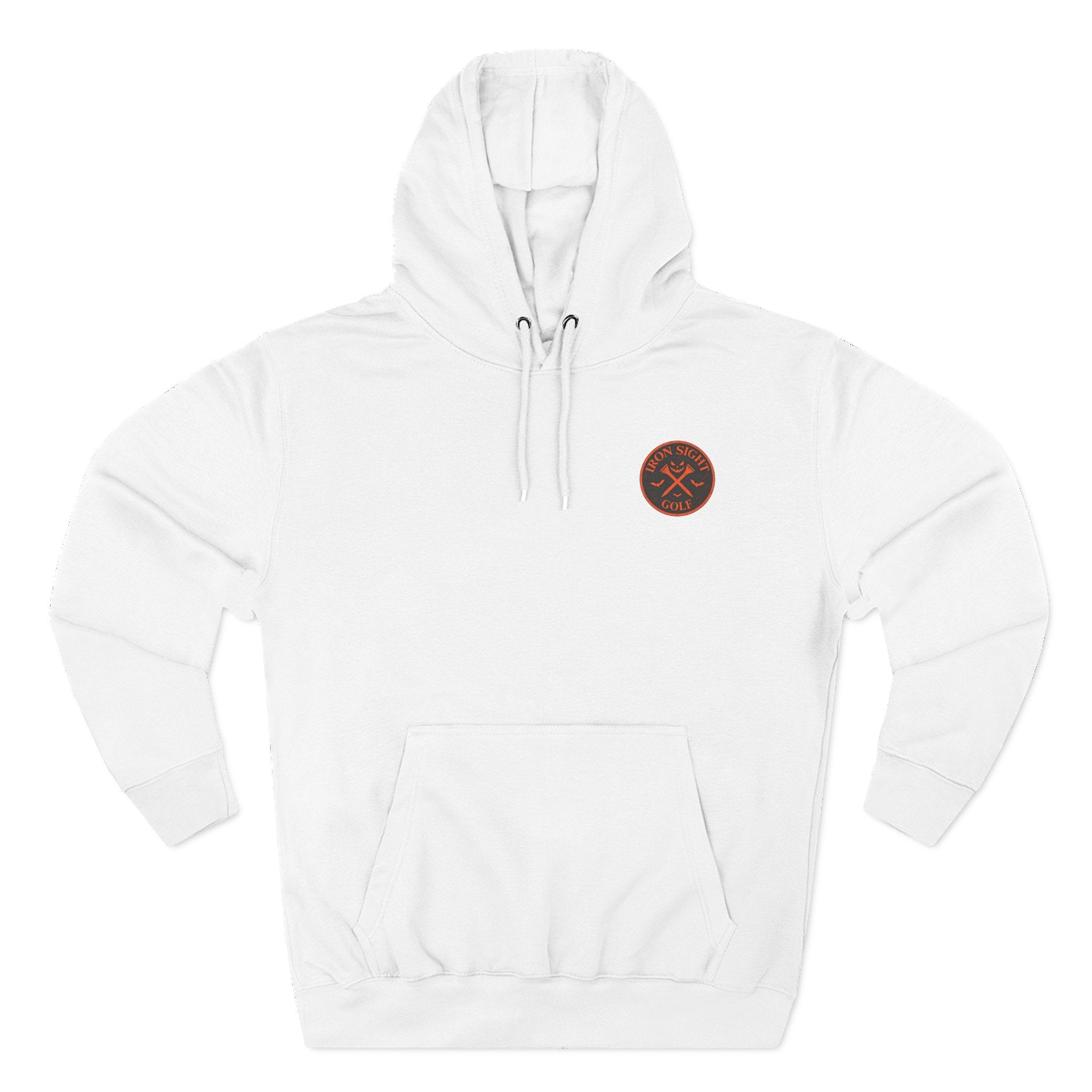 Dead Aim Halloween golf hoodie with skeleton graphic