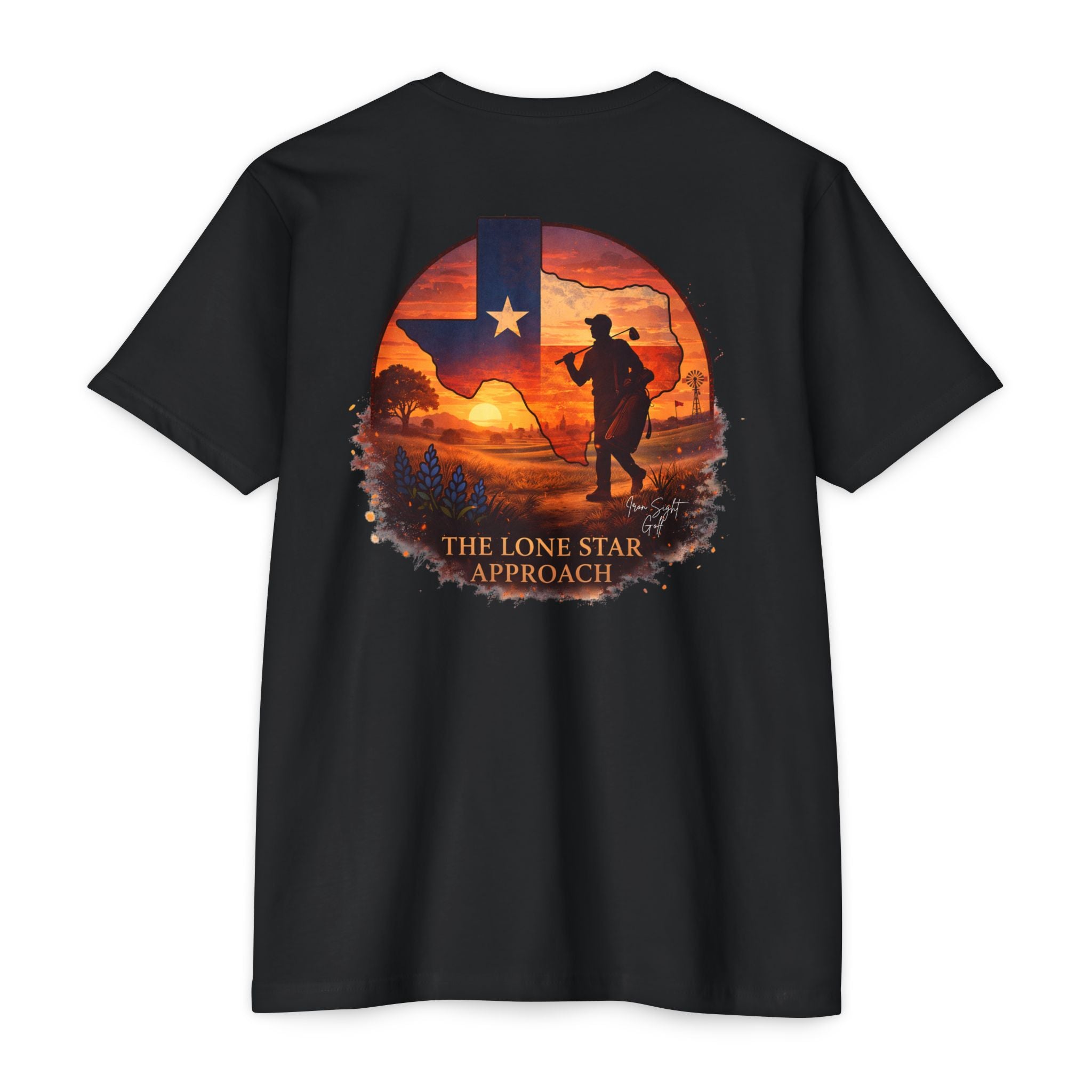 Lone Star Approach Texas Sunset golf T-shirt by Iron Sight Golf