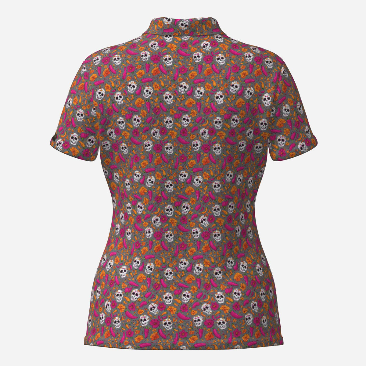 Women's Santa De Muerta Premium Golf Polo – alternate view 4