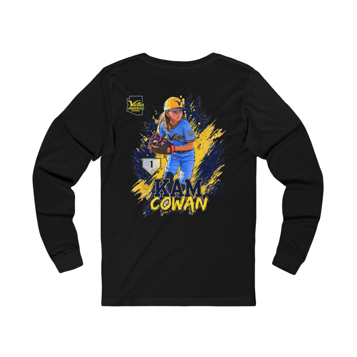 Kam Cowan baseball long sleeve tee product view 1