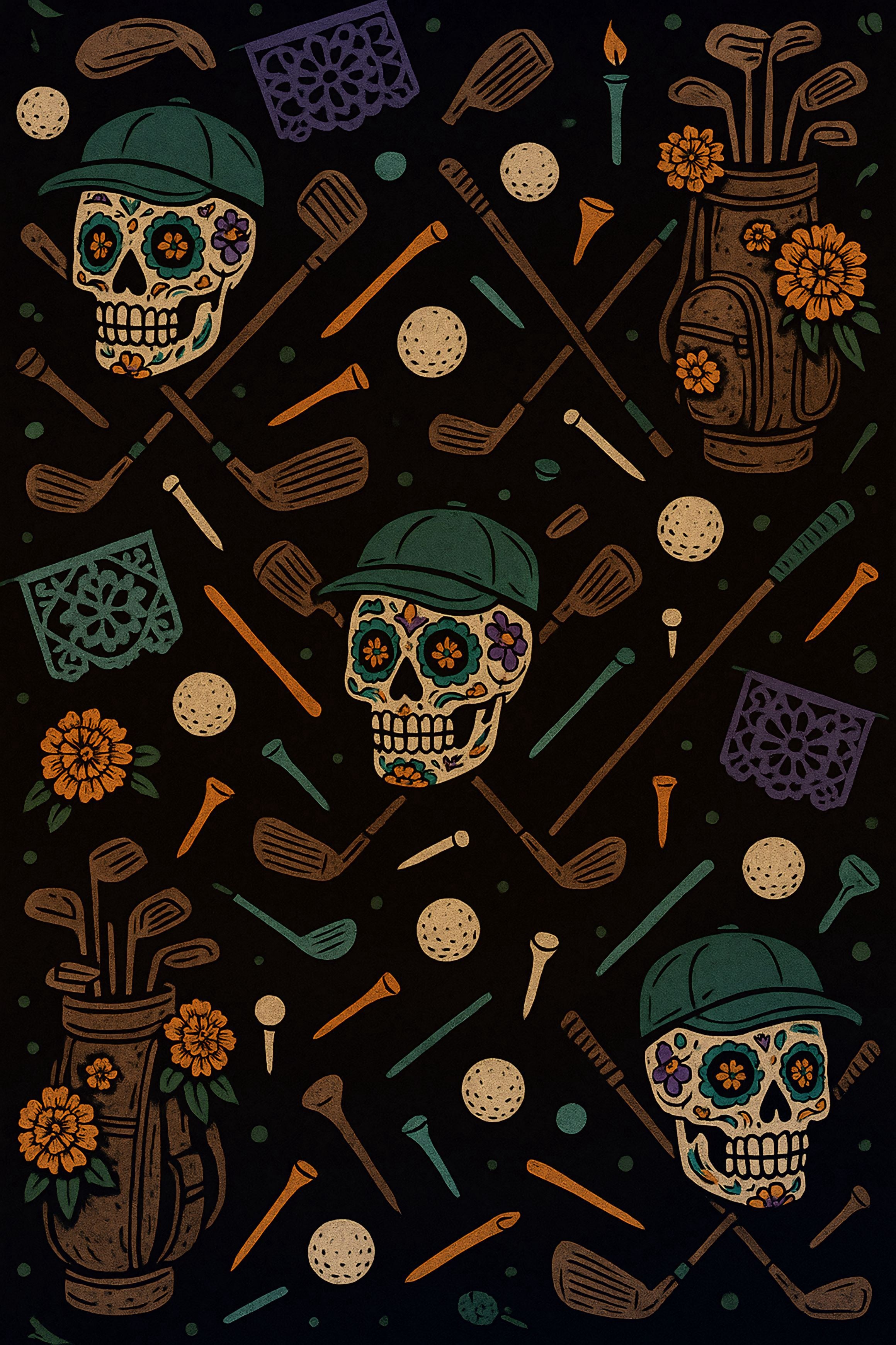Dia de Los Muertos Polyester Polo - Iron Sight Golf