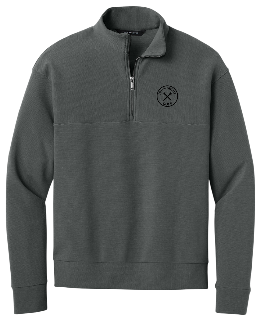 Iron Sight Quarter Zip Warmer in Grey or Taupe with Black Logo - Iron Sight Golf