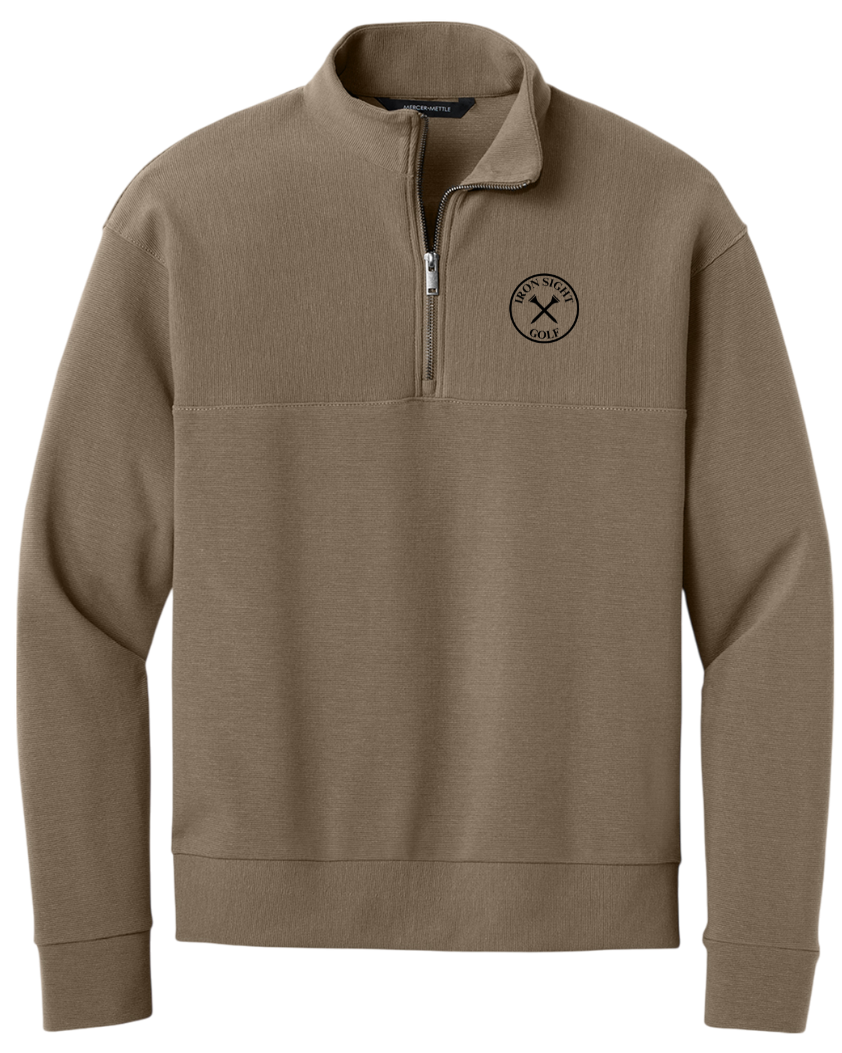 Iron Sight Quarter Zip Warmer in Grey or Taupe with Black Logo - Iron Sight Golf