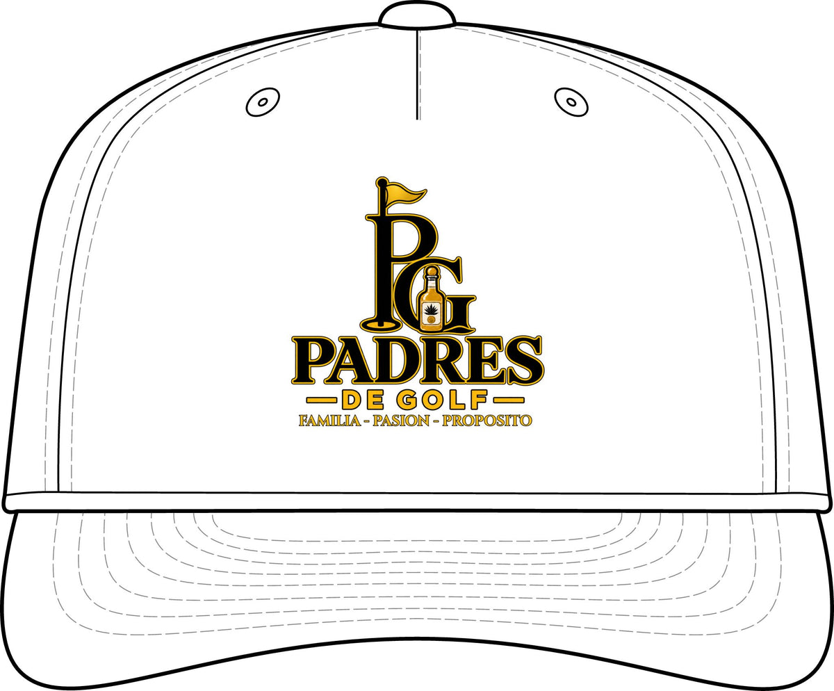 Padres de Golf Richardson 355 Performance Rope Cap by Iron Sight Golf with DTF-printed front emblem