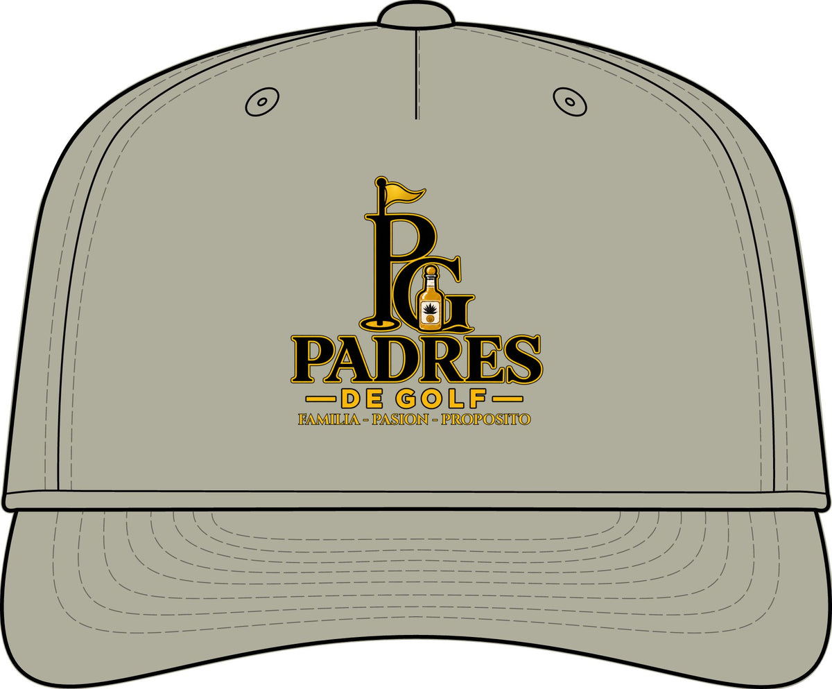 Padres de Golf Richardson 355 Performance Rope Cap by Iron Sight Golf with DTF-printed front emblem