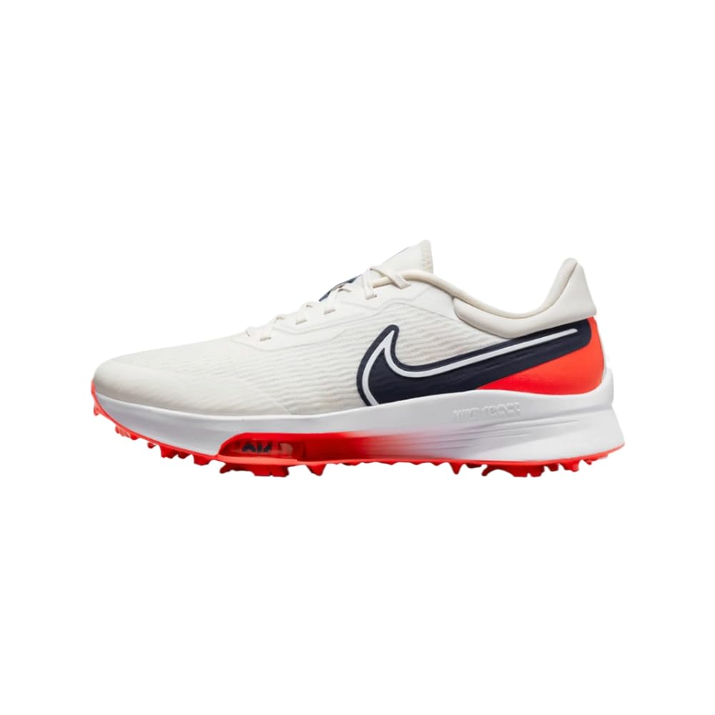 Nike Air Zoom Infinity Tour men’s golf shoes in Phantom, White, Bright Crimson and Obsidian