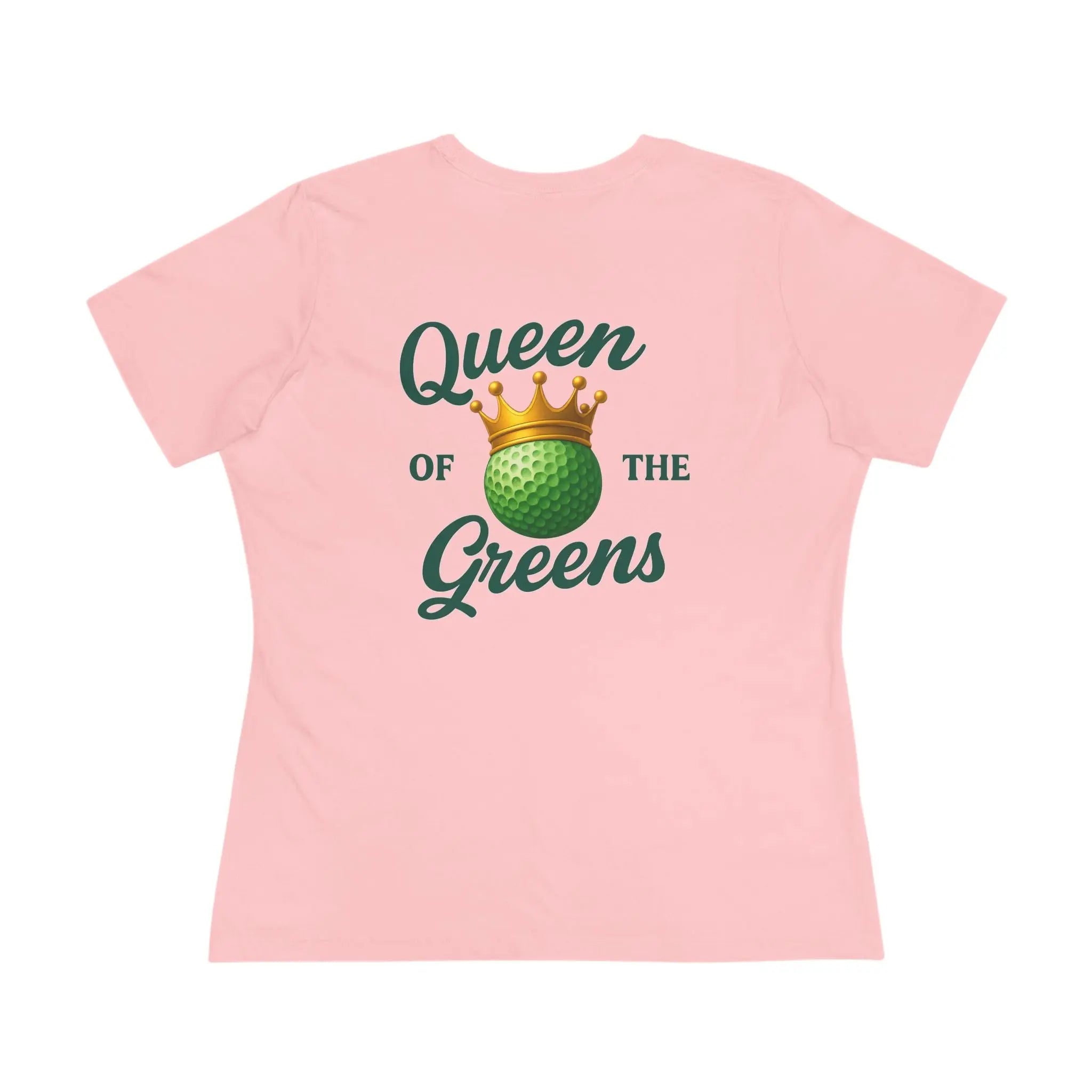 Queen of the Greens Golf Women's Tee — Crowned Golf Ball Design Printify