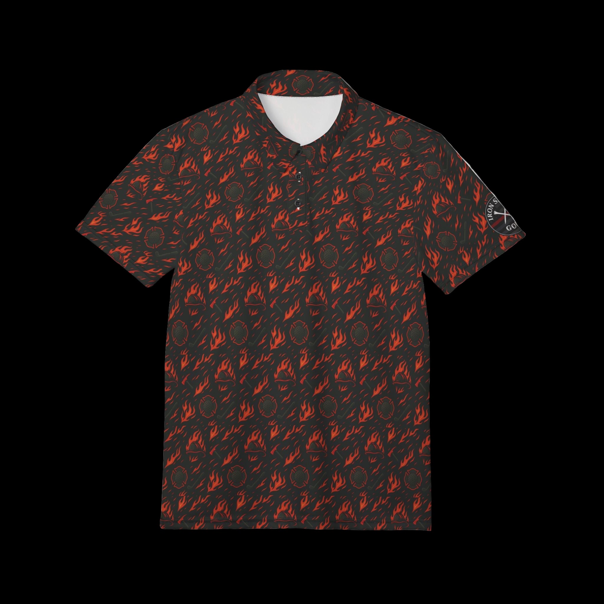 Iron Sight Firefighter Flame Golf Polo - Iron Sight Golf
