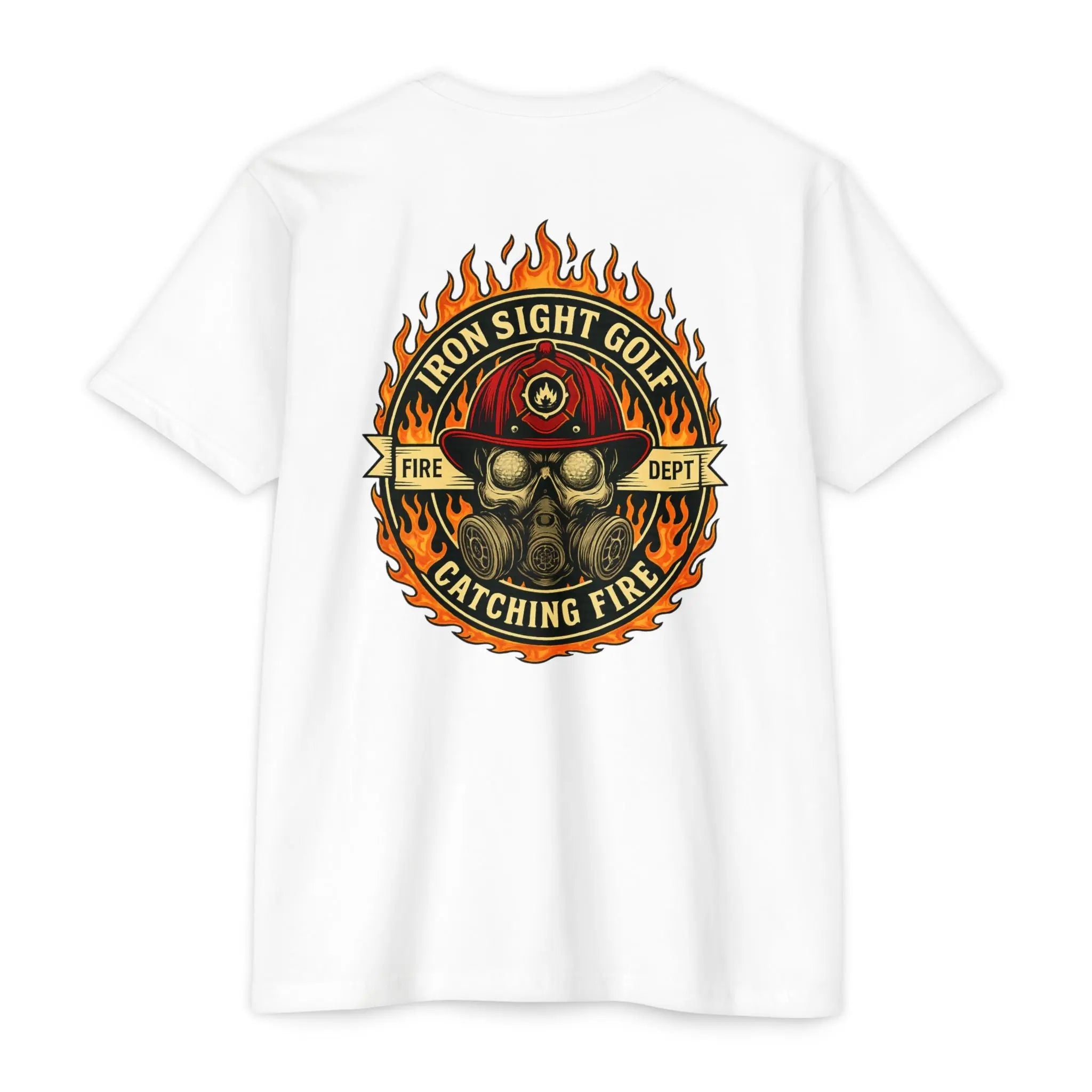Firefighter 'Iron Sight Catching Fire' T-Shirt Printify