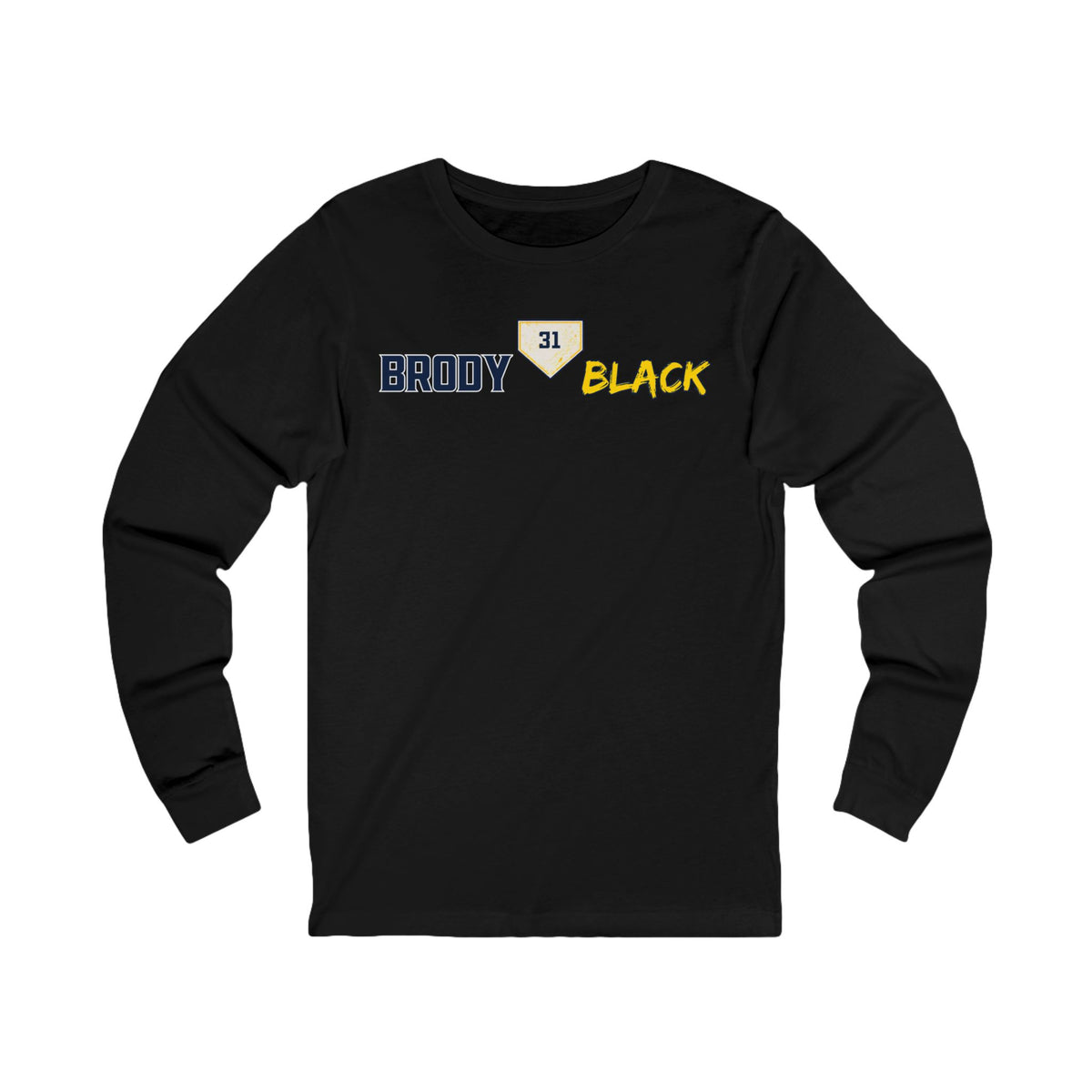 Brody Black #31 baseball long sleeve tee product view 6