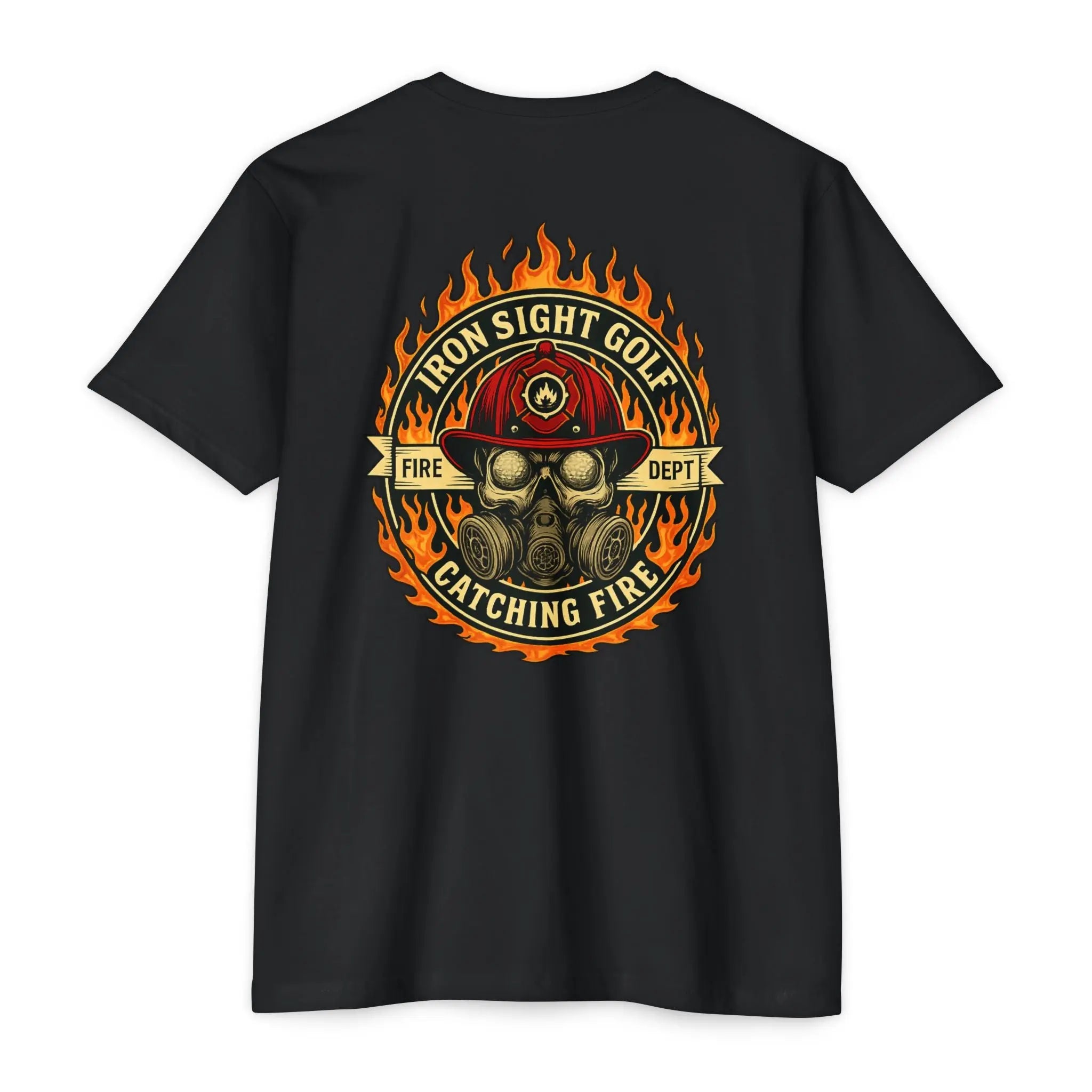 Firefighter 'Iron Sight Catching Fire' T-Shirt Printify