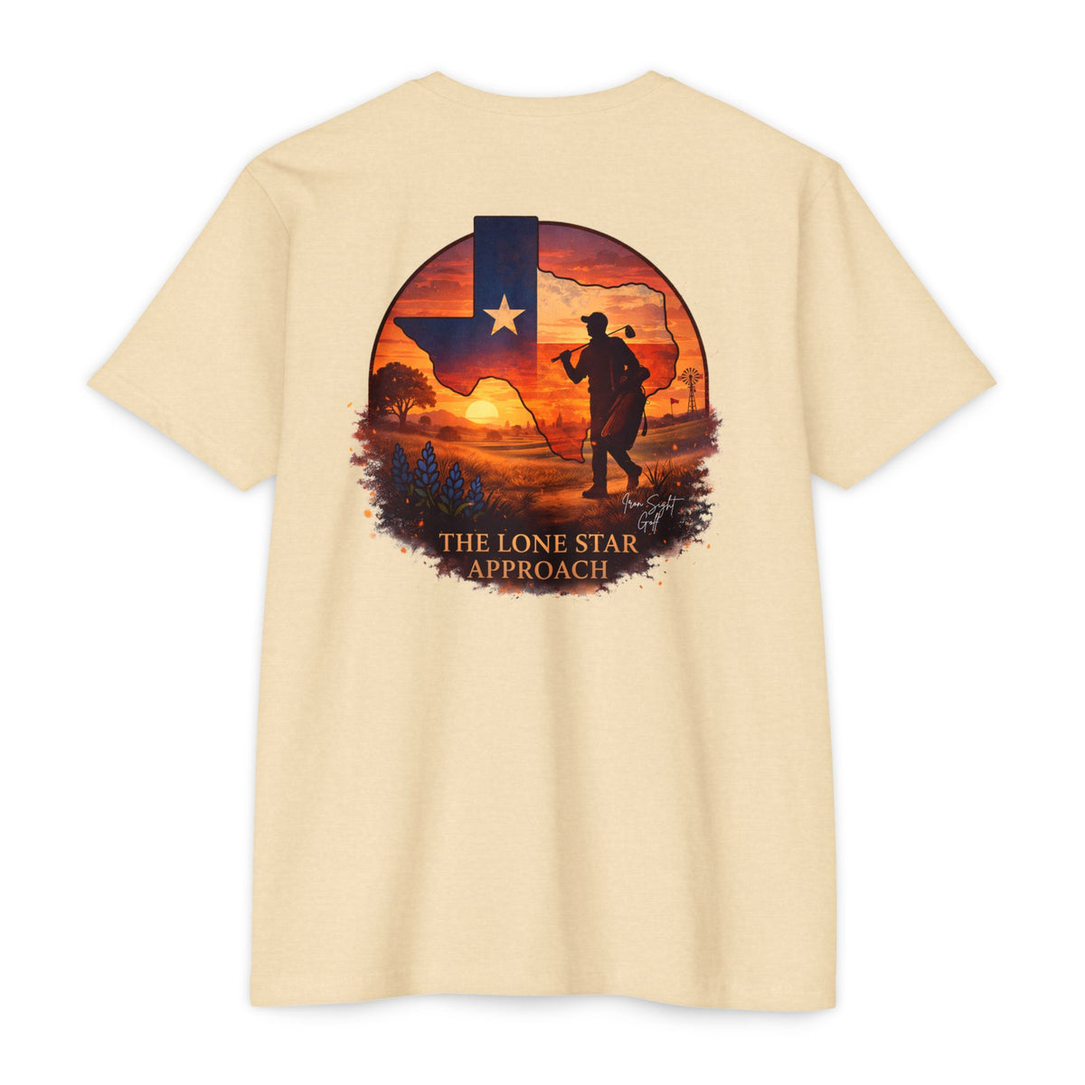 Lone Star Approach Texas Sunset golf T-shirt by Iron Sight Golf