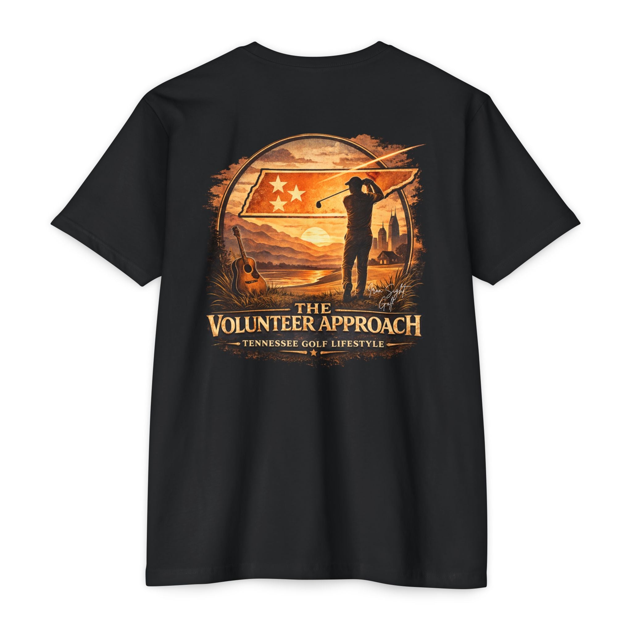 The Volunteer Approach Tennessee golf T-shirt by Iron Sight Golf
