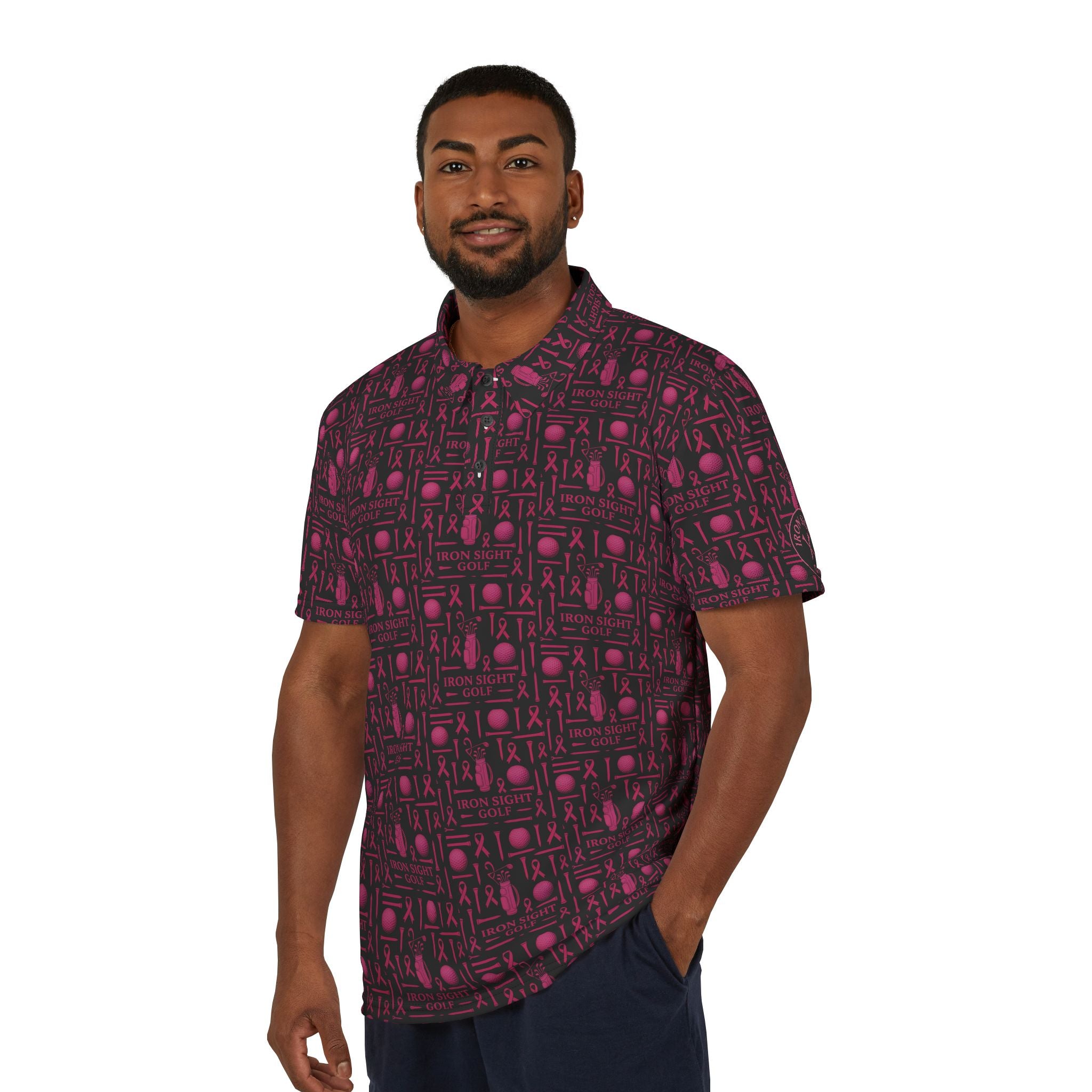 Iron Sight Breast Cancer Awareness Golf Polo - Iron Sight Golf