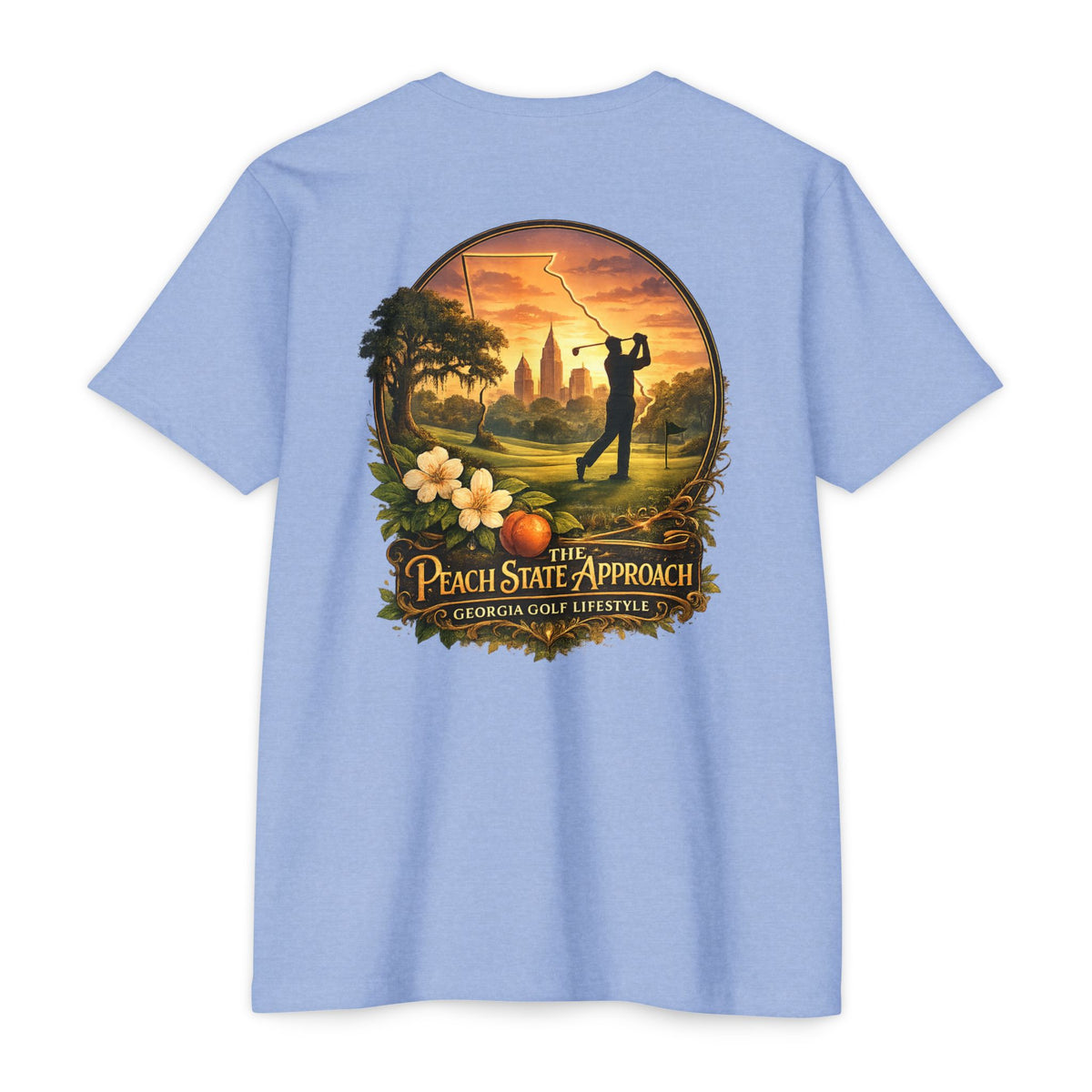 Peach State Approach Georgia golf T-shirt by Iron Sight Golf