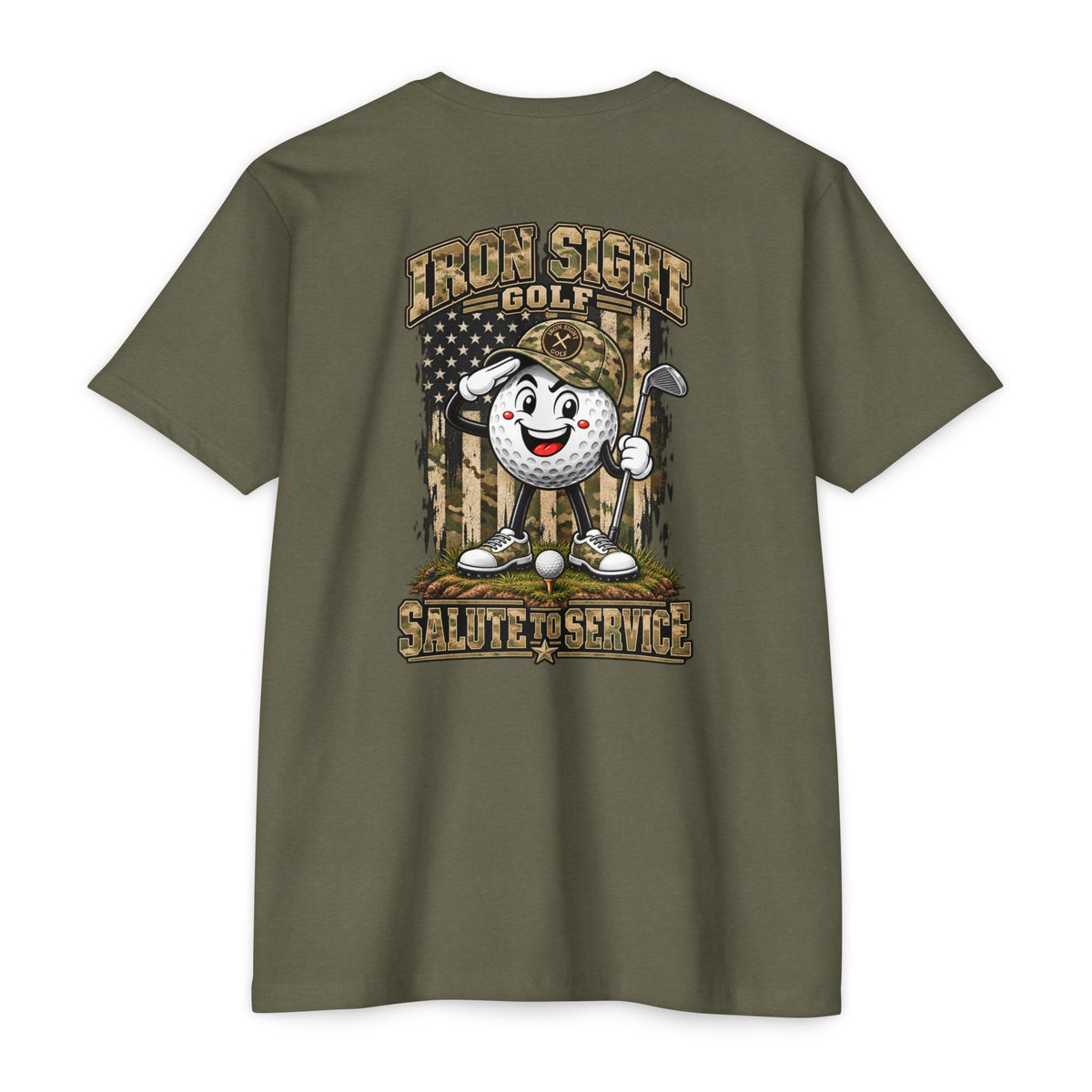 Iron Sight Golf Bogey Bob Salute to Service graphic T-shirt