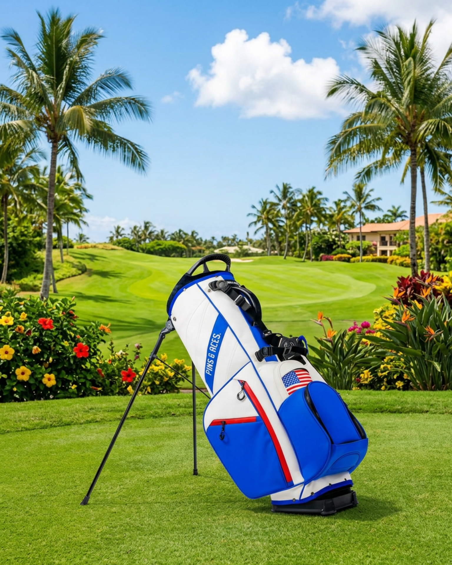 Pins&Aces red white blue bag