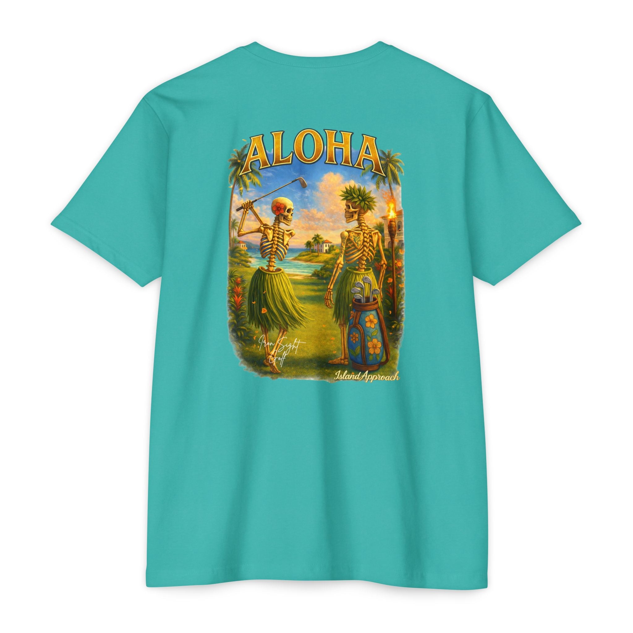 Aloha Island Skeleton Hawaiian Couple Golf T-Shirt - image 10