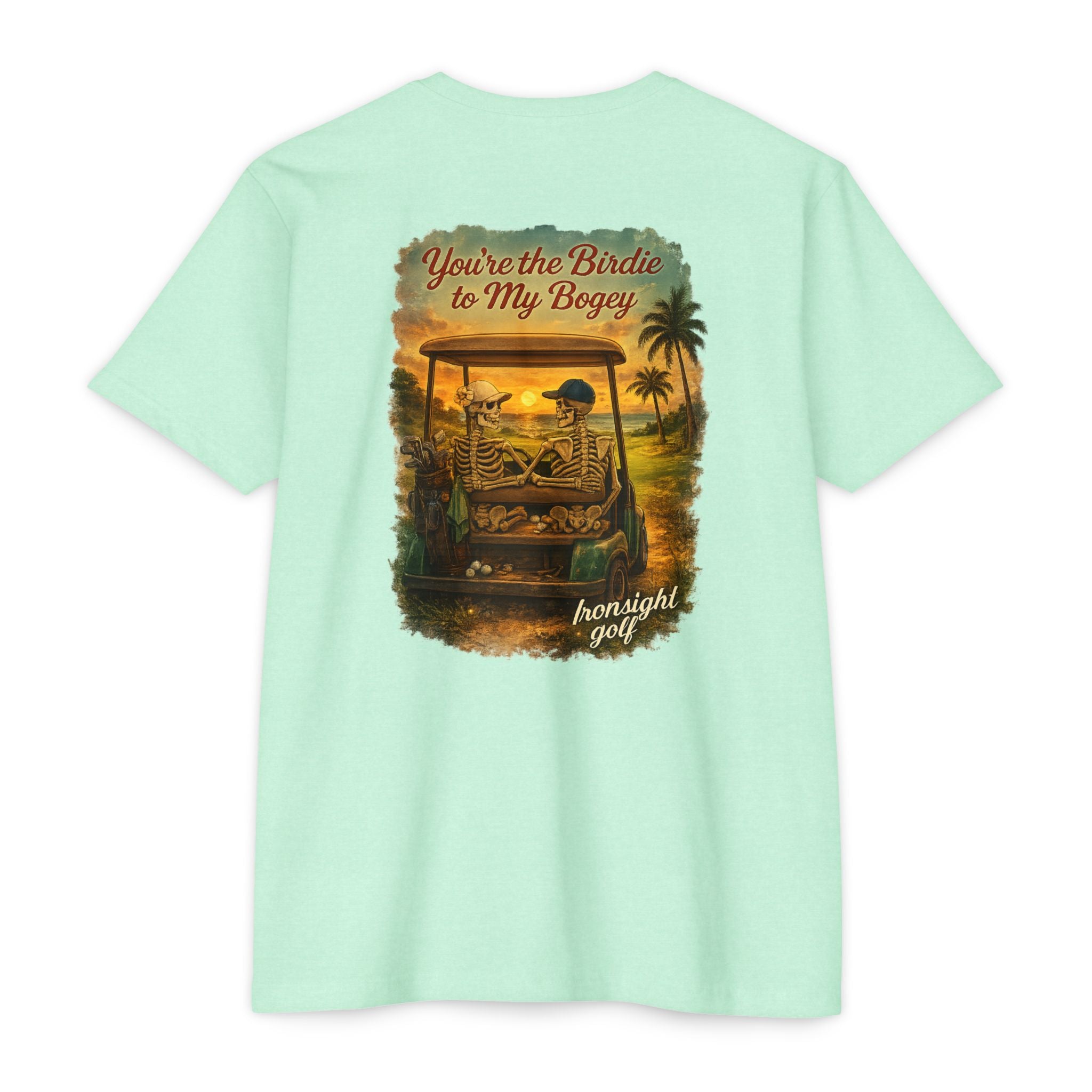 Birdie to My Bogey T-Shirt with Skeleton Couple in Golf Cart - image 12