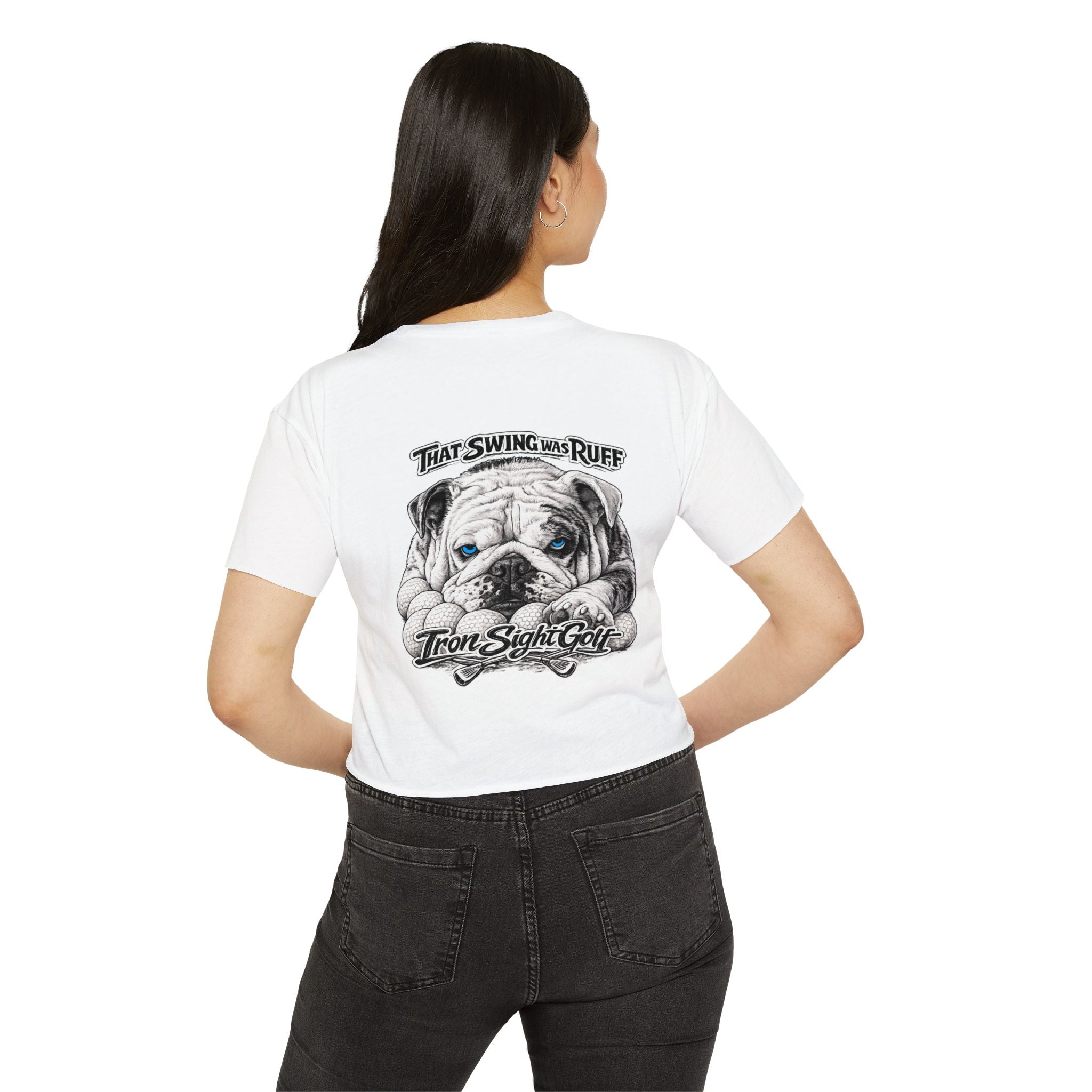 Bulldog Graphic Crop Top That Swing Was Ruff - image 22