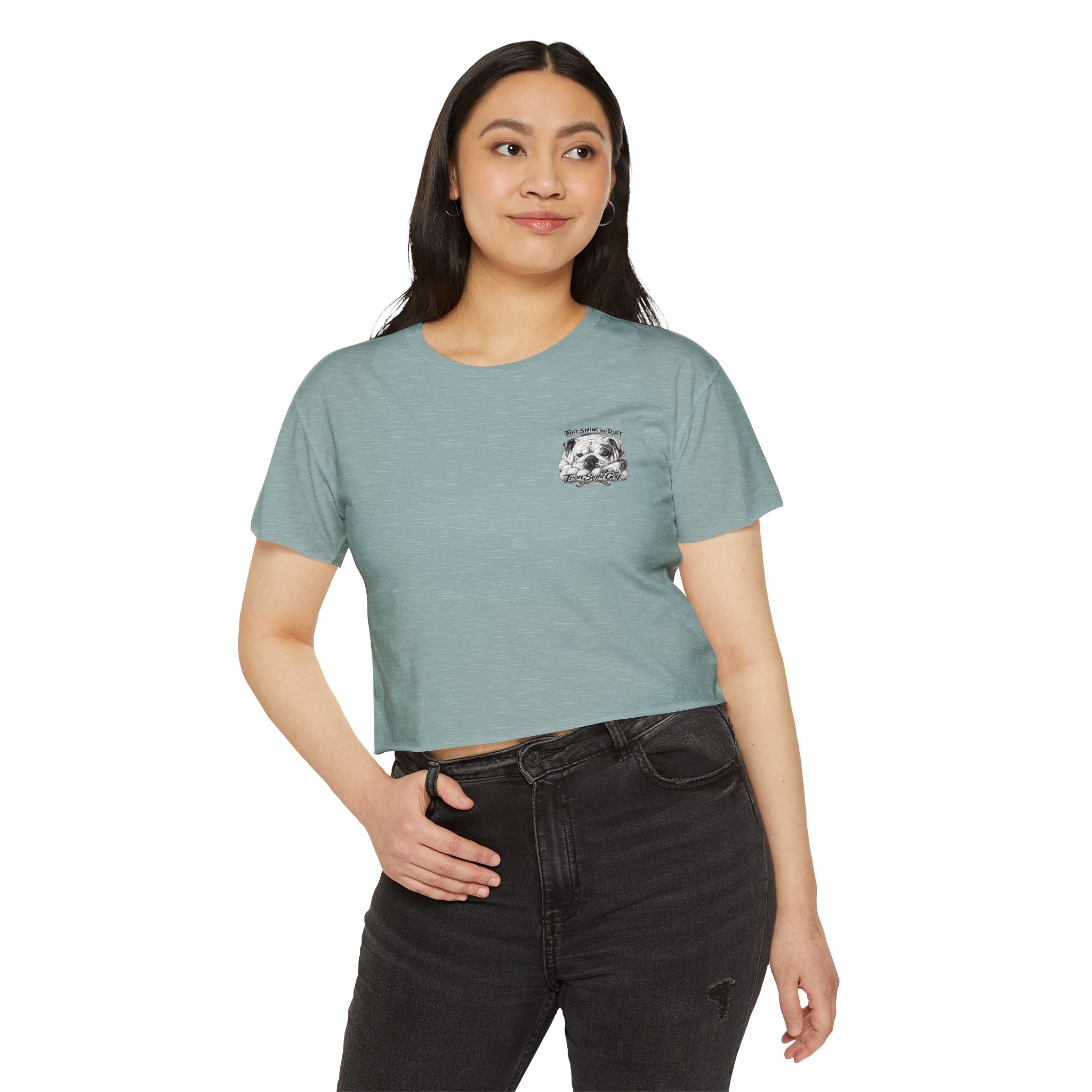 Bulldog Graphic Crop Top That Swing Was Ruff - image 27