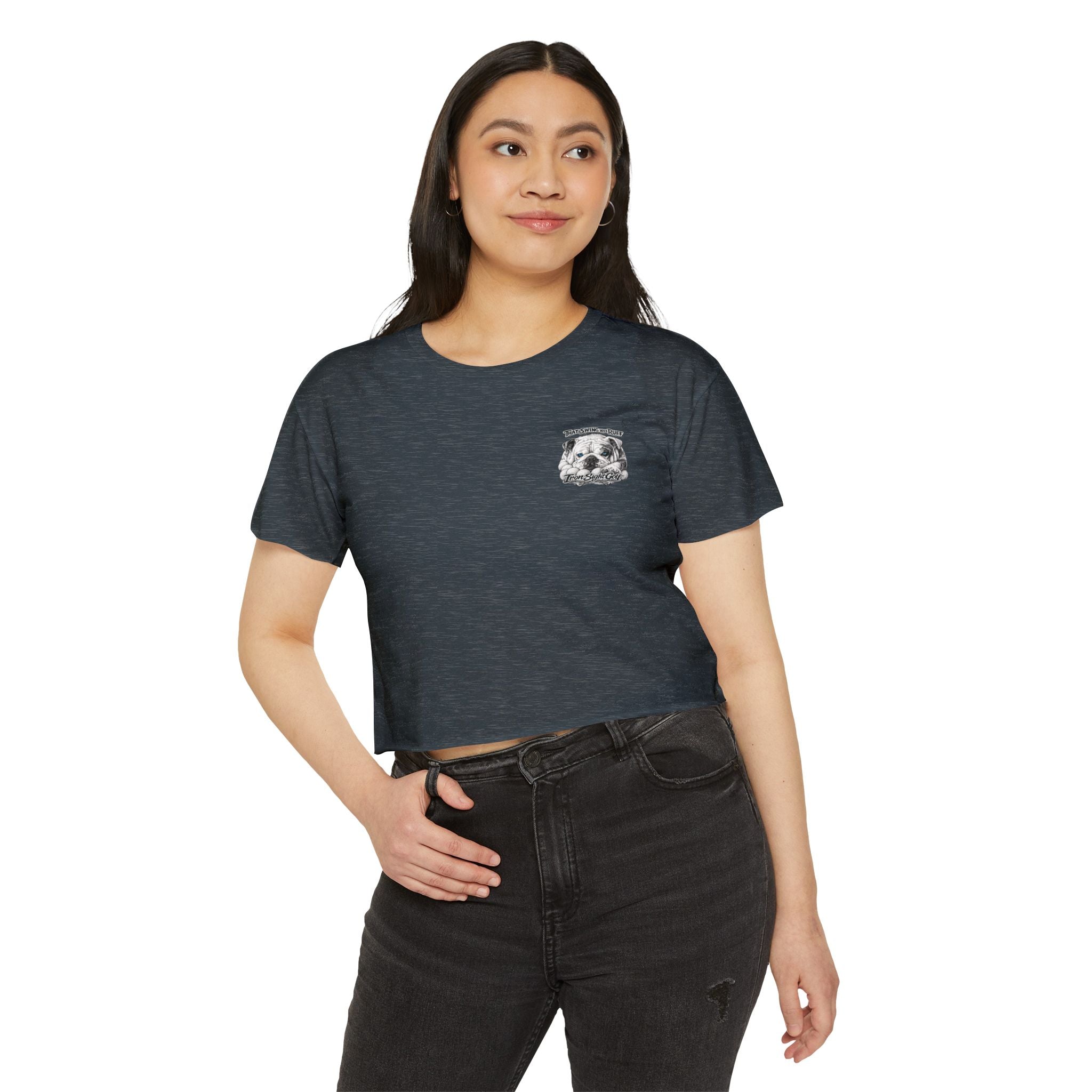 Bulldog Graphic Crop Top That Swing Was Ruff - image 33