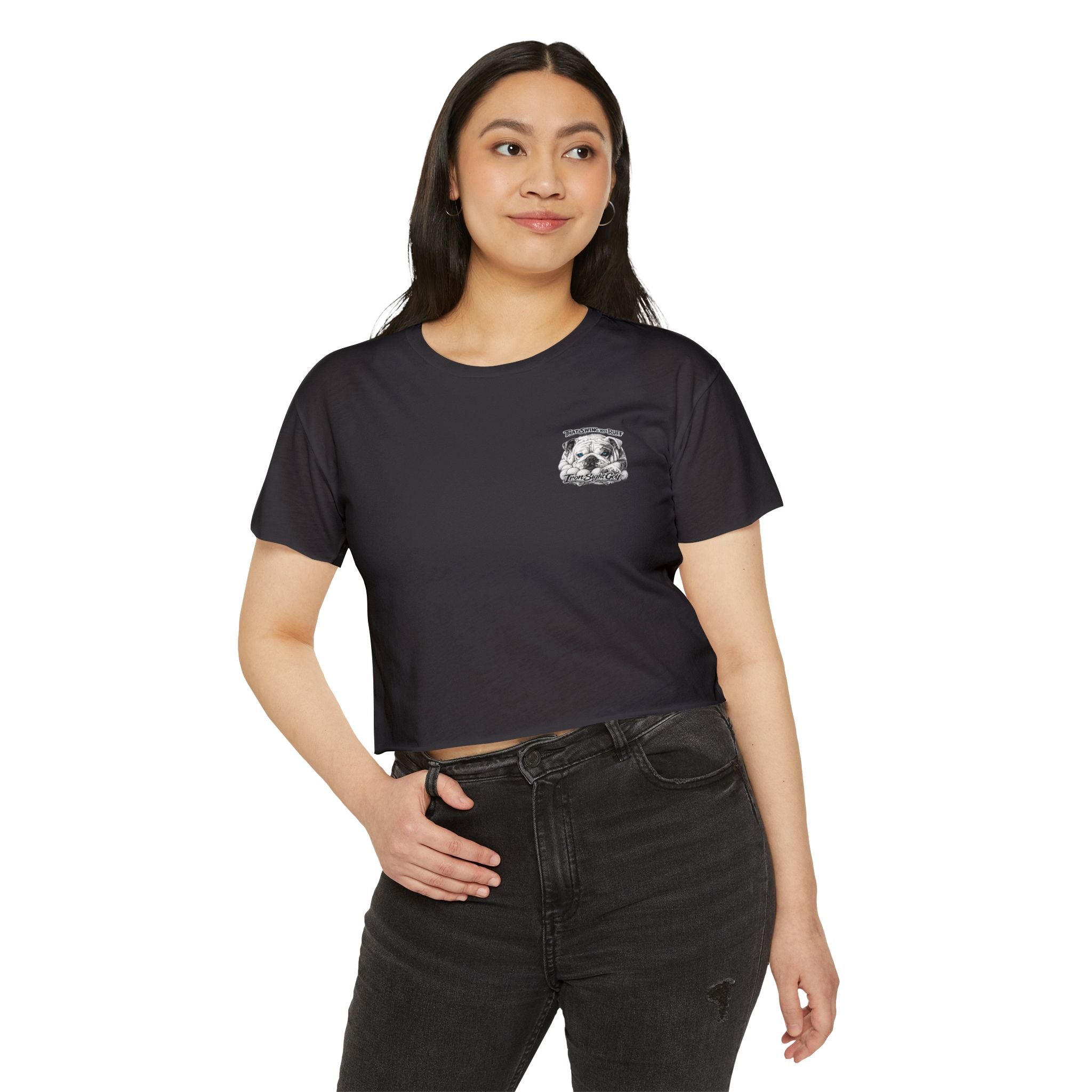 Bulldog Graphic Crop Top That Swing Was Ruff - image 35