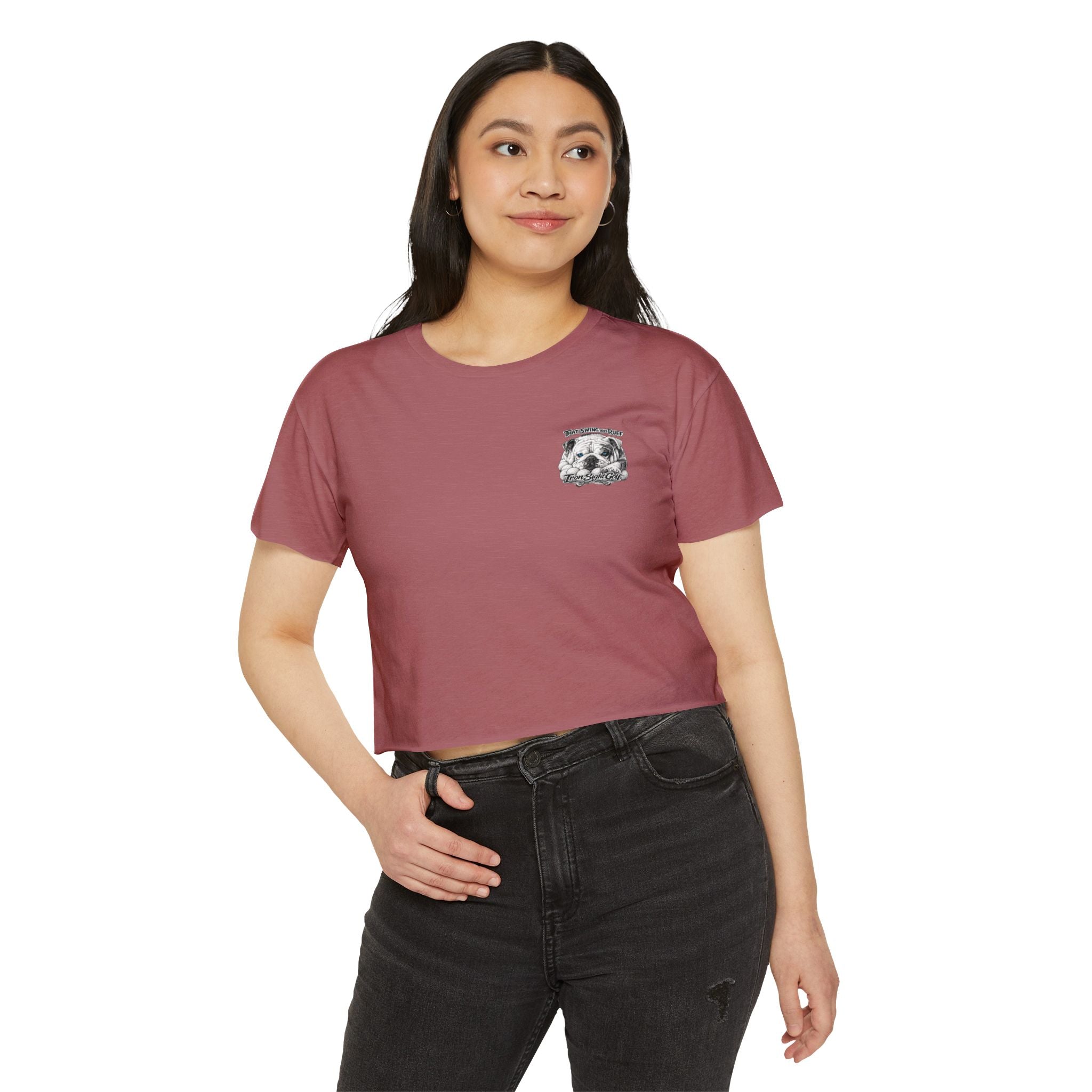 Bulldog Graphic Crop Top That Swing Was Ruff - image 37