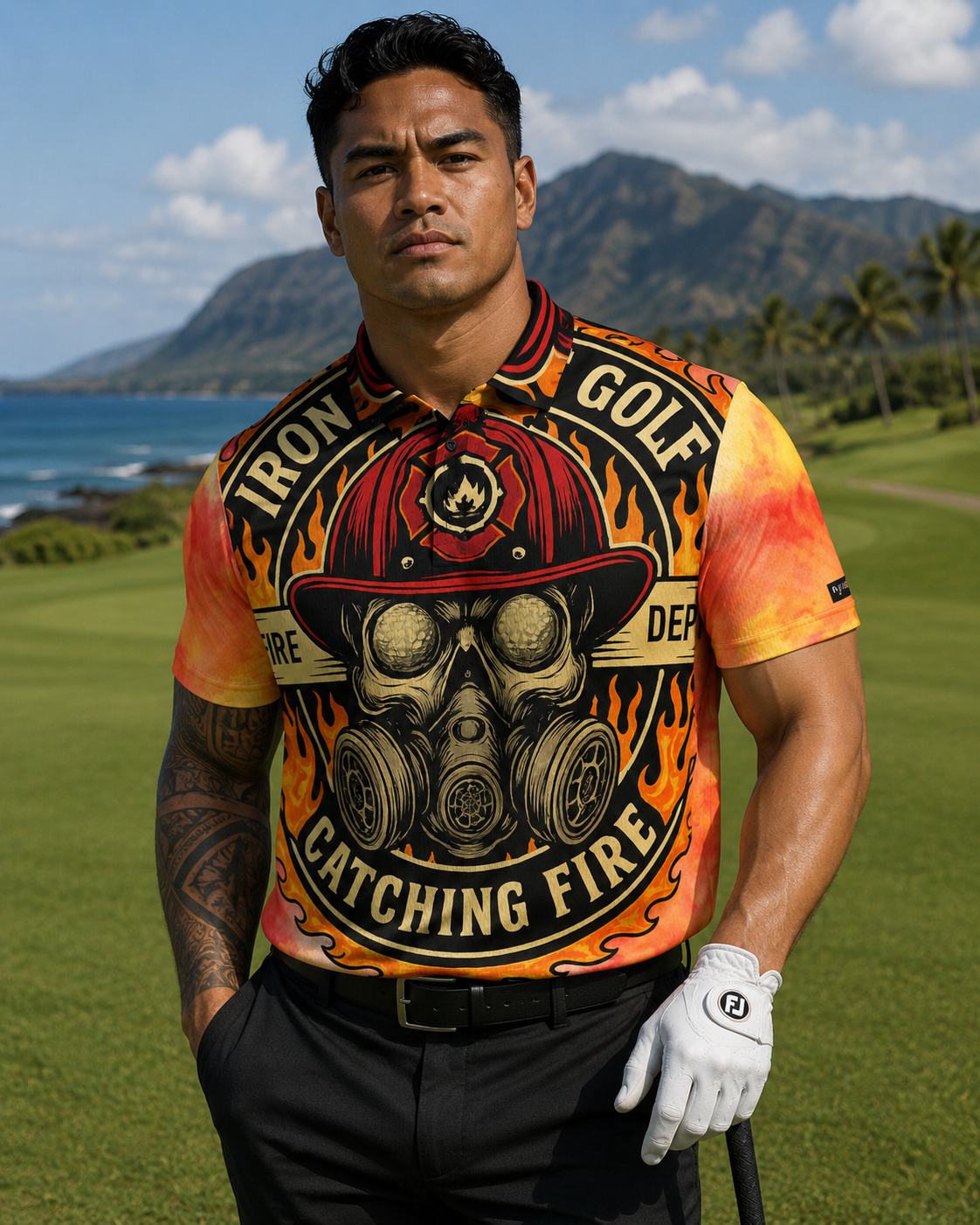 Catching Fire Performance Golf Polo by Iron Sight Golf - image 1