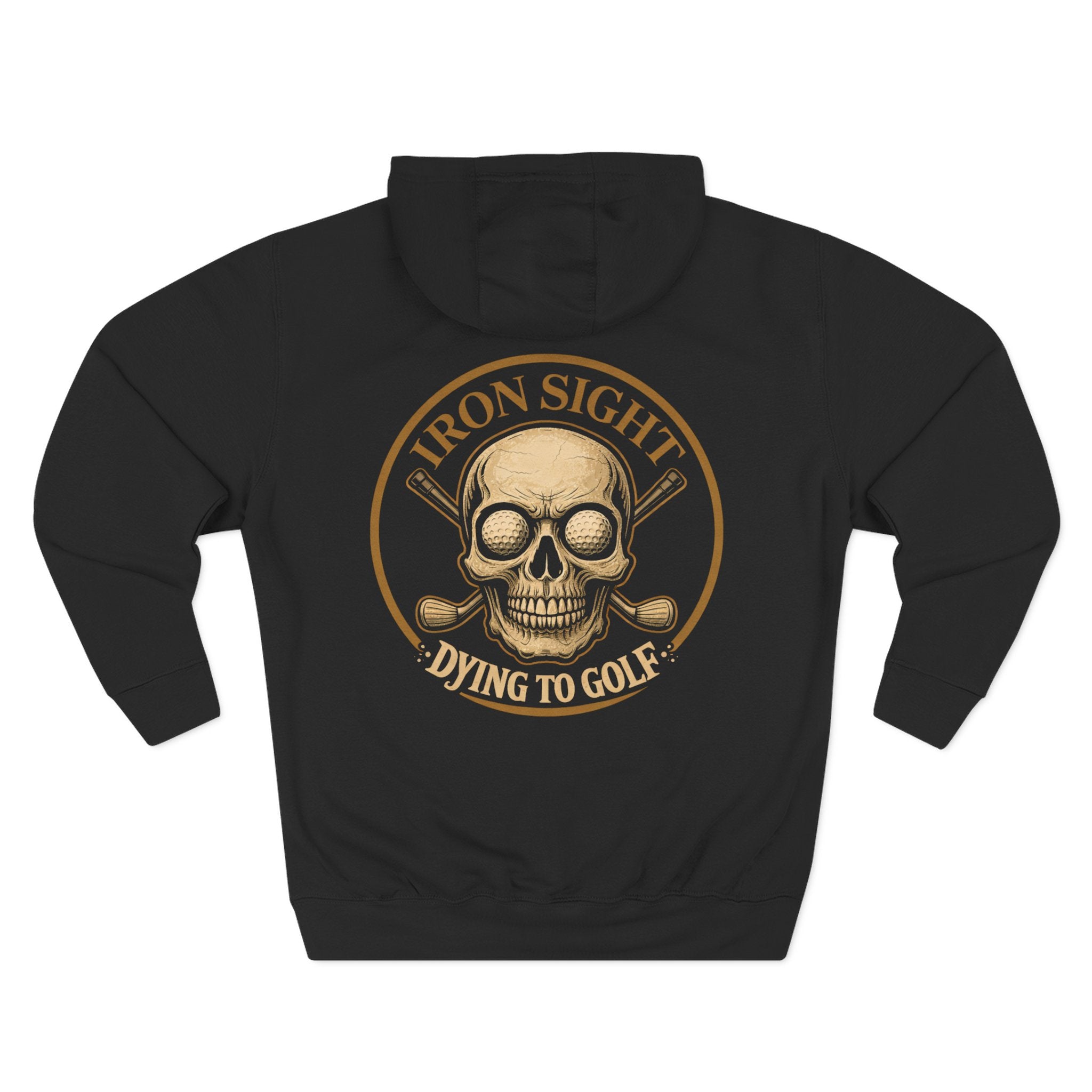 Dying to Golf Skull Hoodie with Golf Ball Eyes and Crossed Irons - image 1