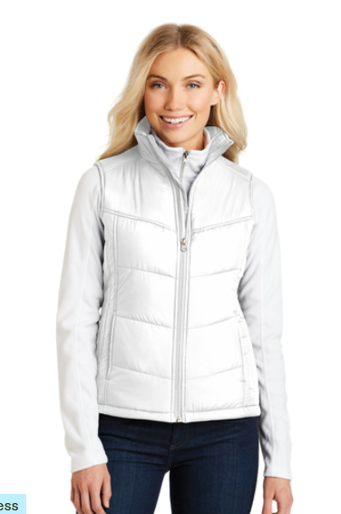 Fore Her Women's Quilted Puffer Vest by Iron Sight Golf – model view