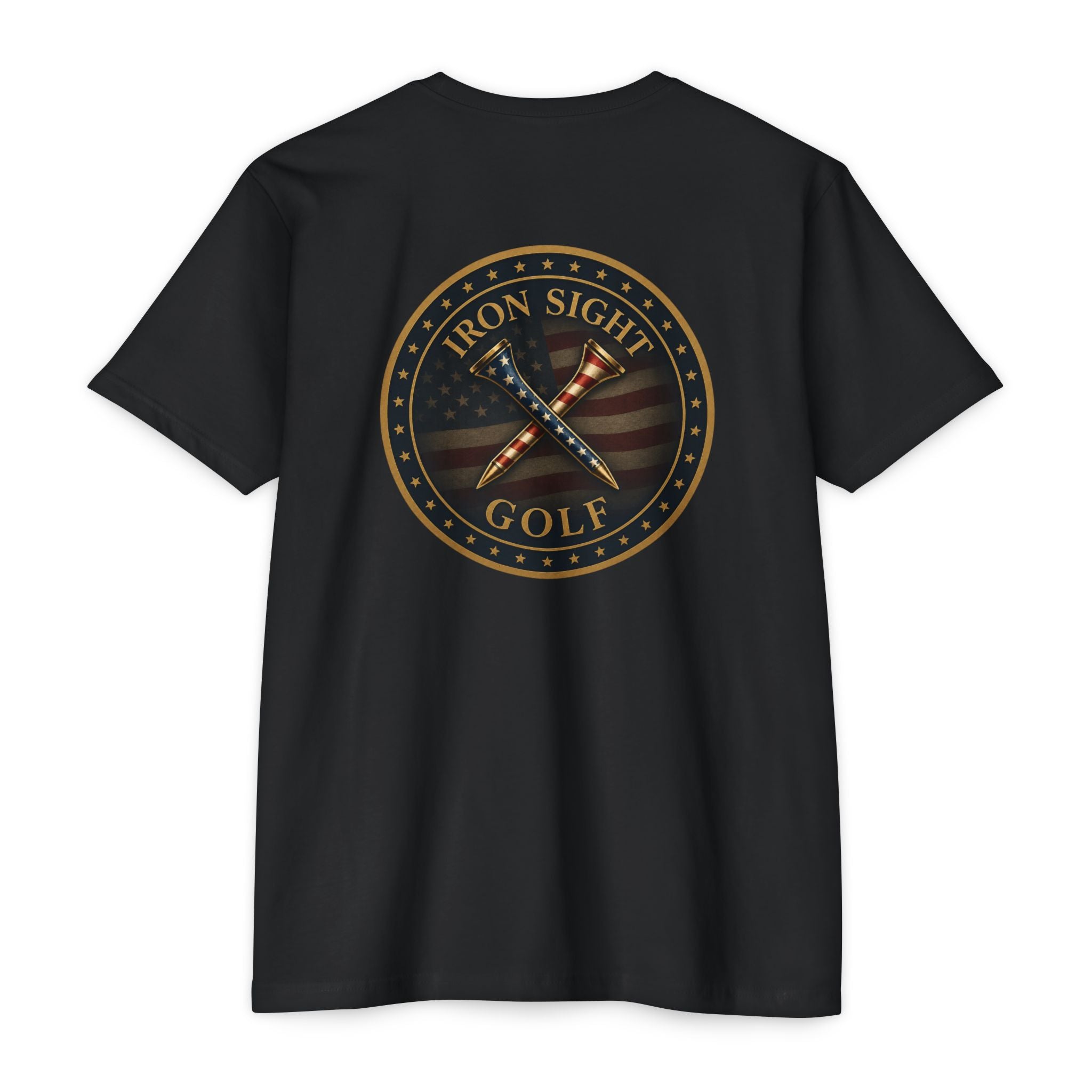 Iron Sight Golf American Flag Crossed Clubs T-Shirt - image 1