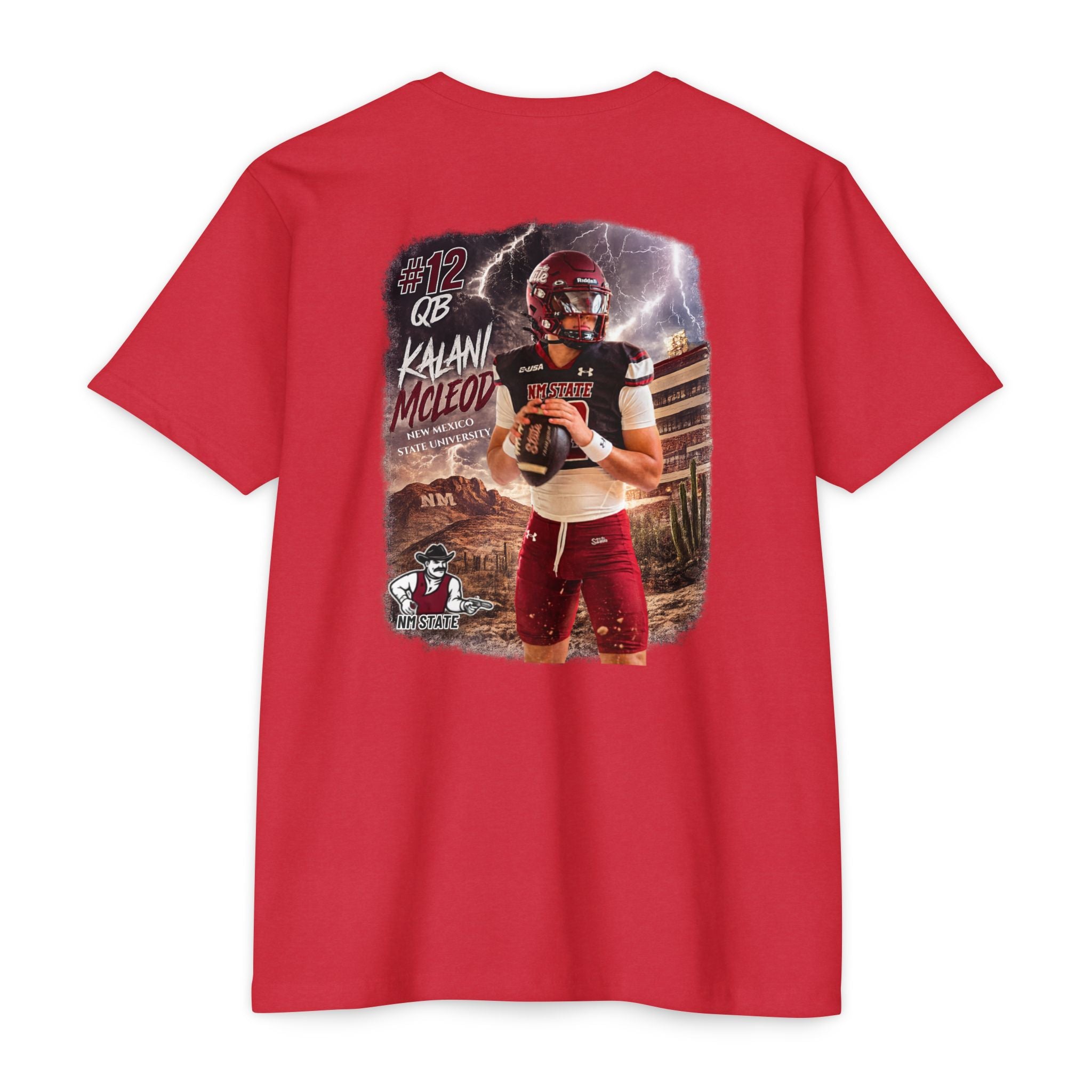 Kalani McLeod 12 Quarterback New Mexico State T-Shirt - image 6