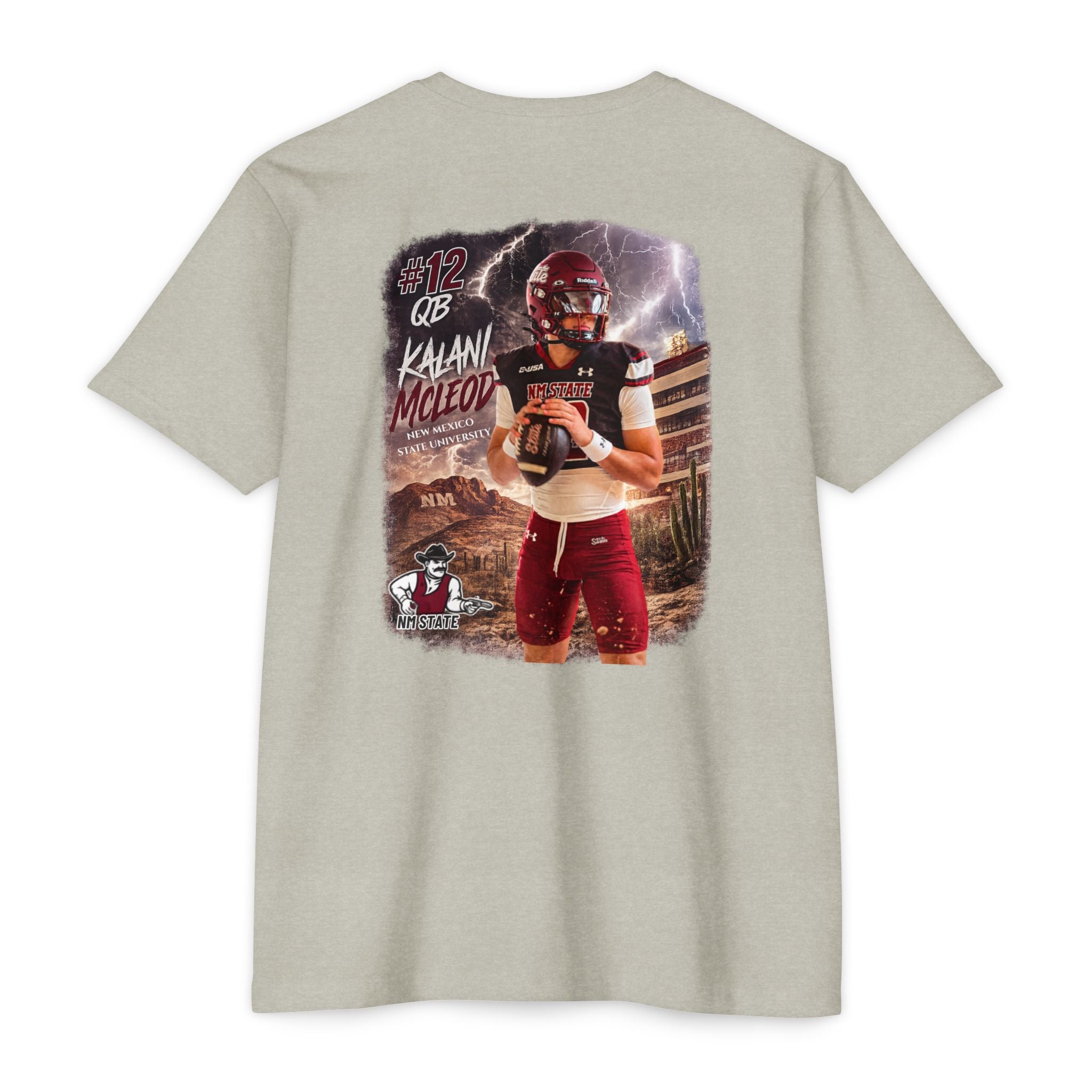 Kalani McLeod 12 Quarterback New Mexico State T-Shirt - image 11