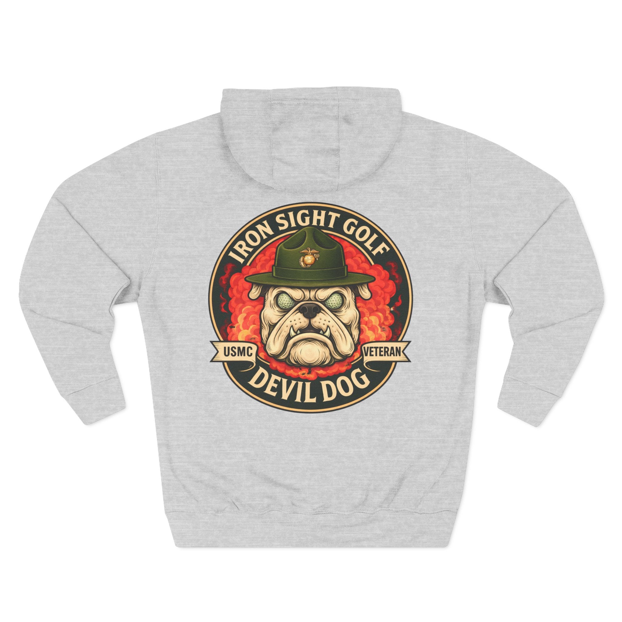 Marine Devil Dog USMC Bulldog Golf Hoodie - image 6