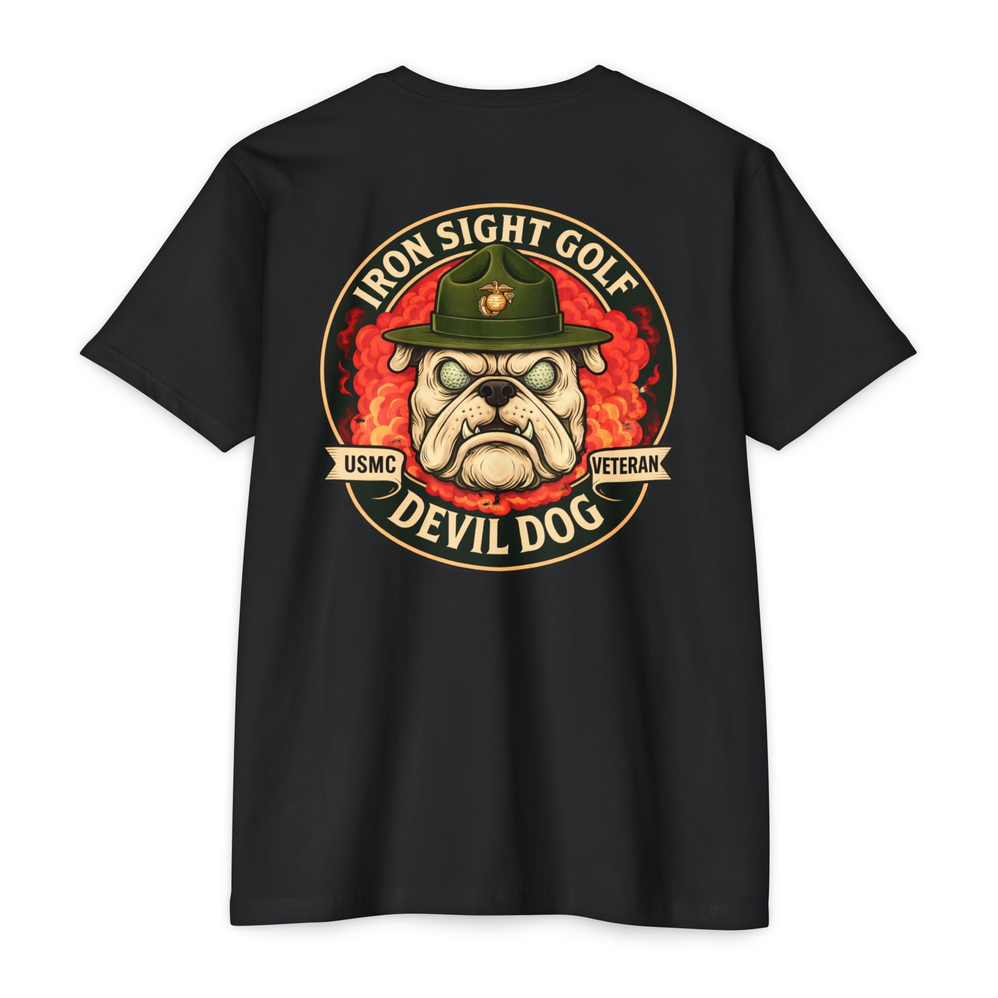 Marine Devil Dog Bulldog Drill Instructor Golf T-Shirt - image 1