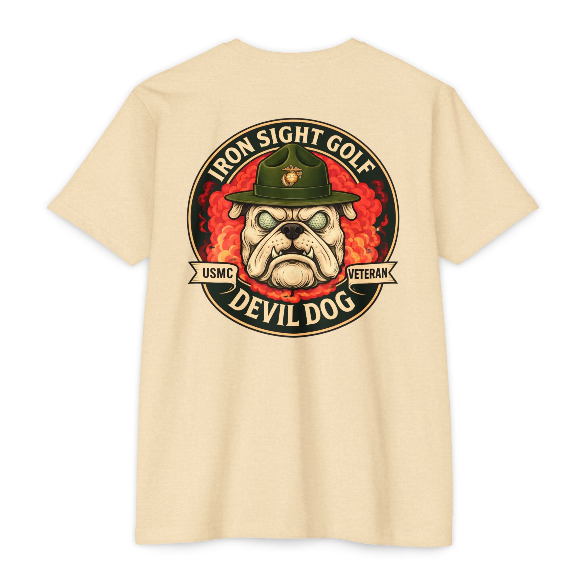 Marine Devil Dog Bulldog Drill Instructor Golf T-Shirt - image 2