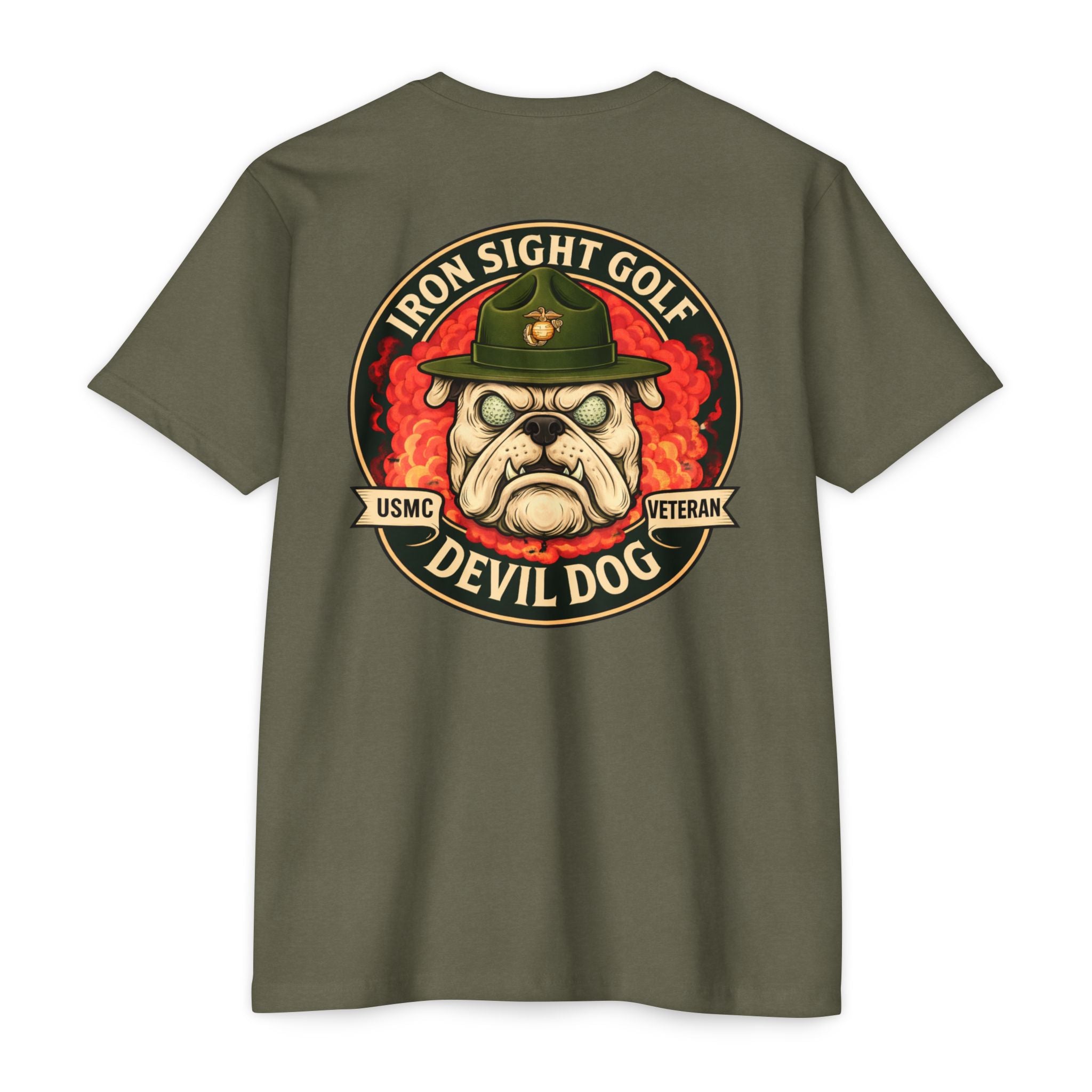 Marine Devil Dog Bulldog Drill Instructor Golf T-Shirt - image 4