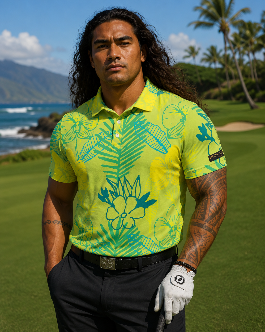 Mens Tropical Sunshine Performance Golf Polo - image 1