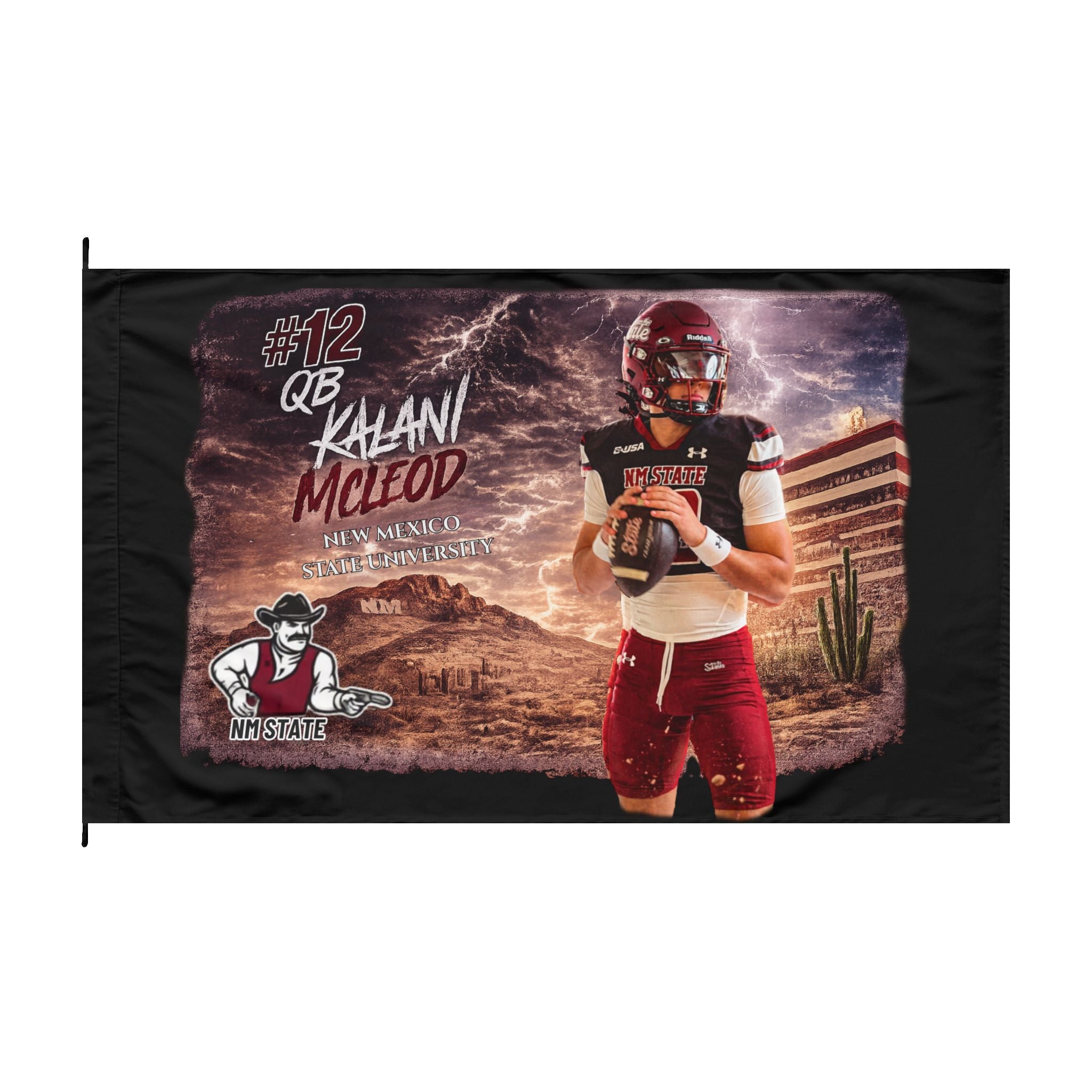 New Mexico State Kalani McLeod Double-Sided Fan Flag - image 1