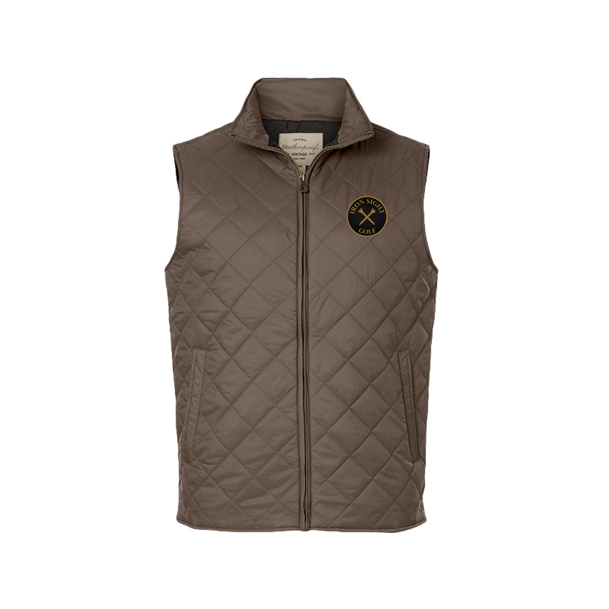 Iron Sight Puffer Vest in Driftwood – front view