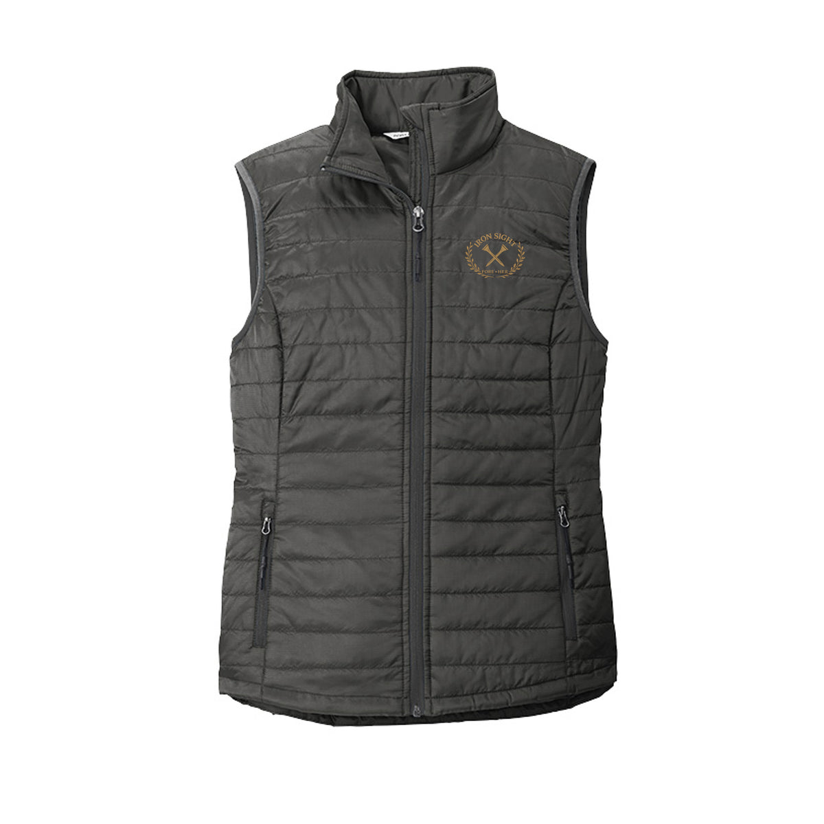 Iron Sight Fore Her packable puffy golf vest front view