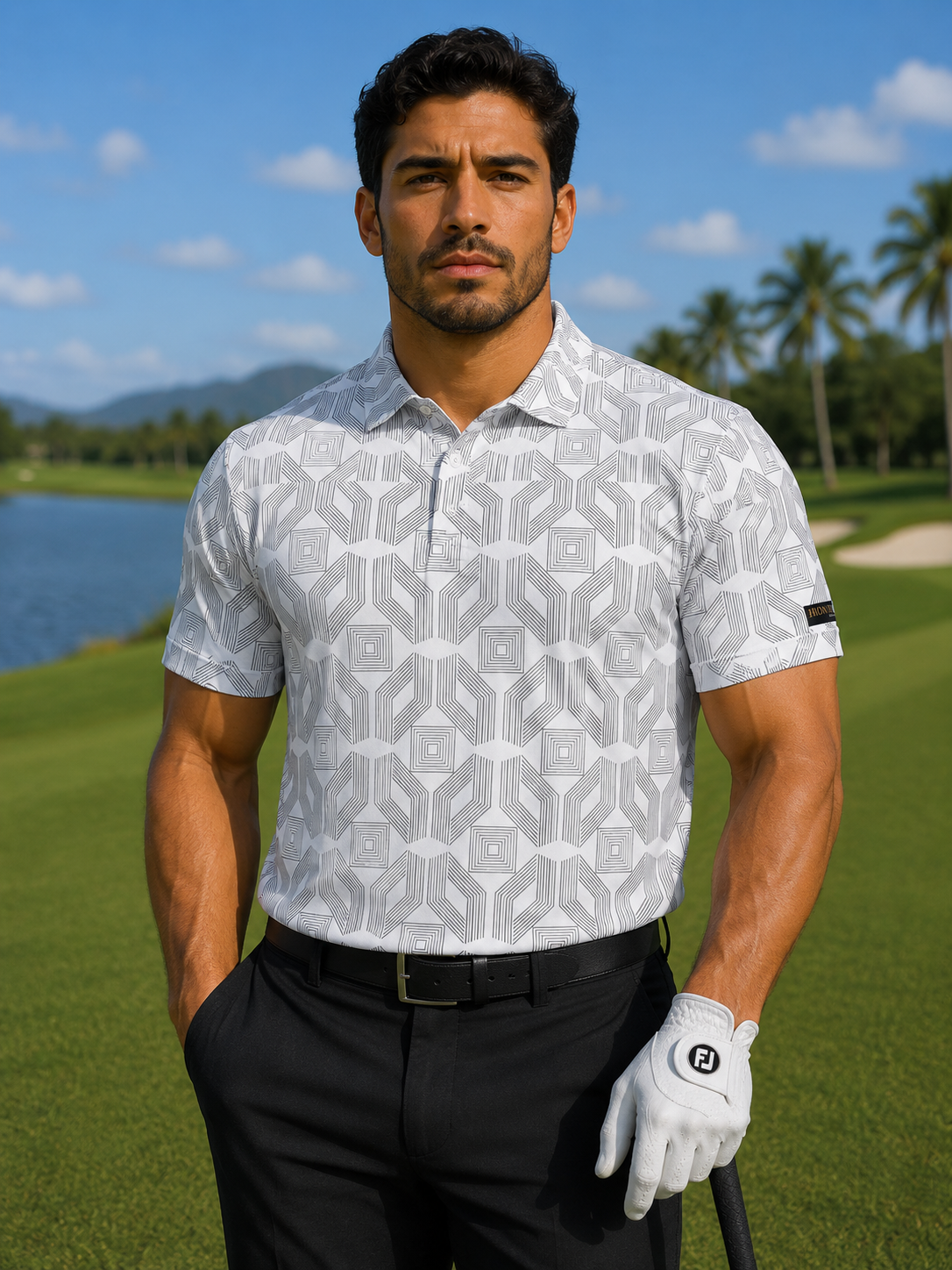 Precision Grid Performance Golf Jersey - image 1